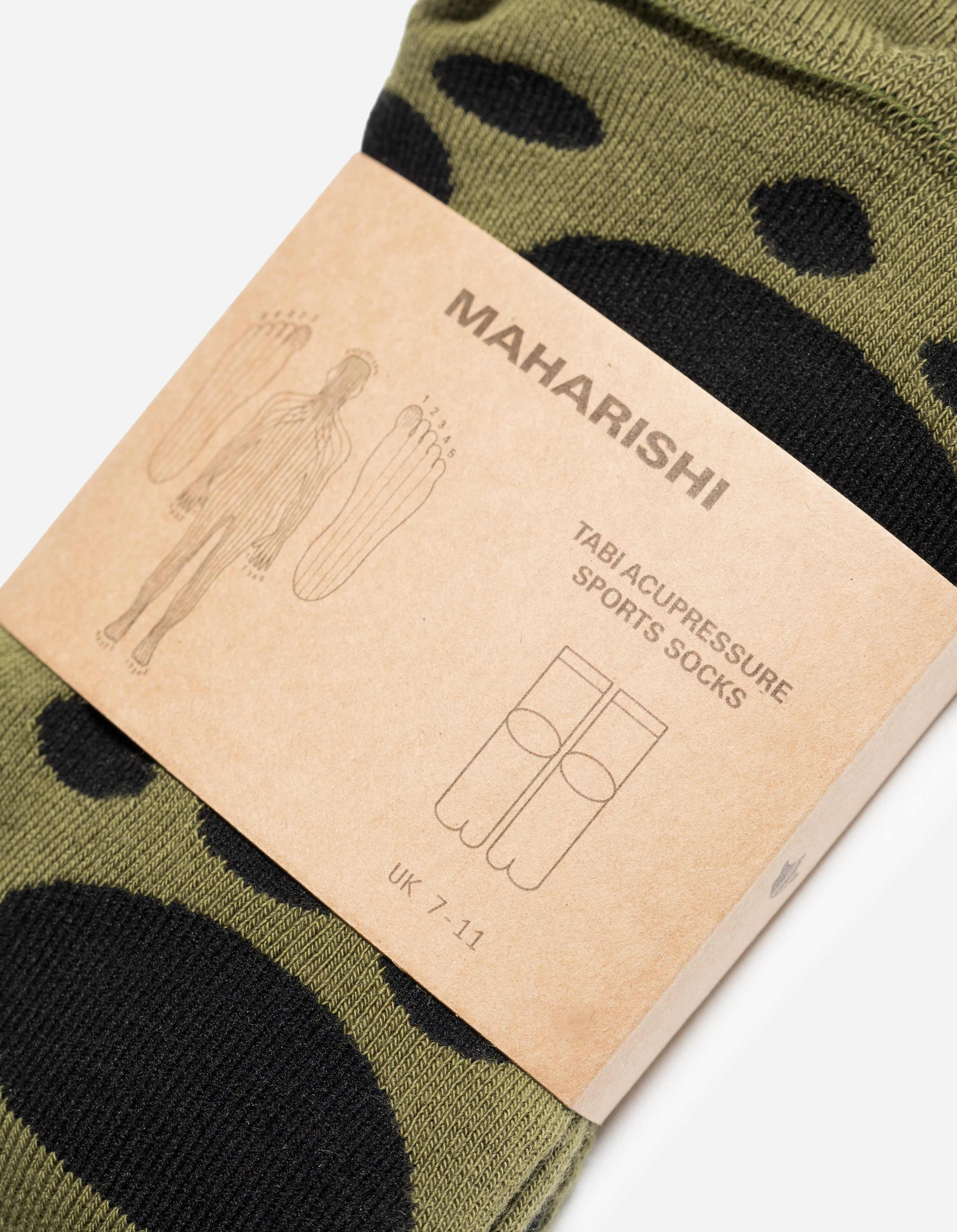 1460 Maharishi Acu Tabi Sport Socks Olive - Image 3