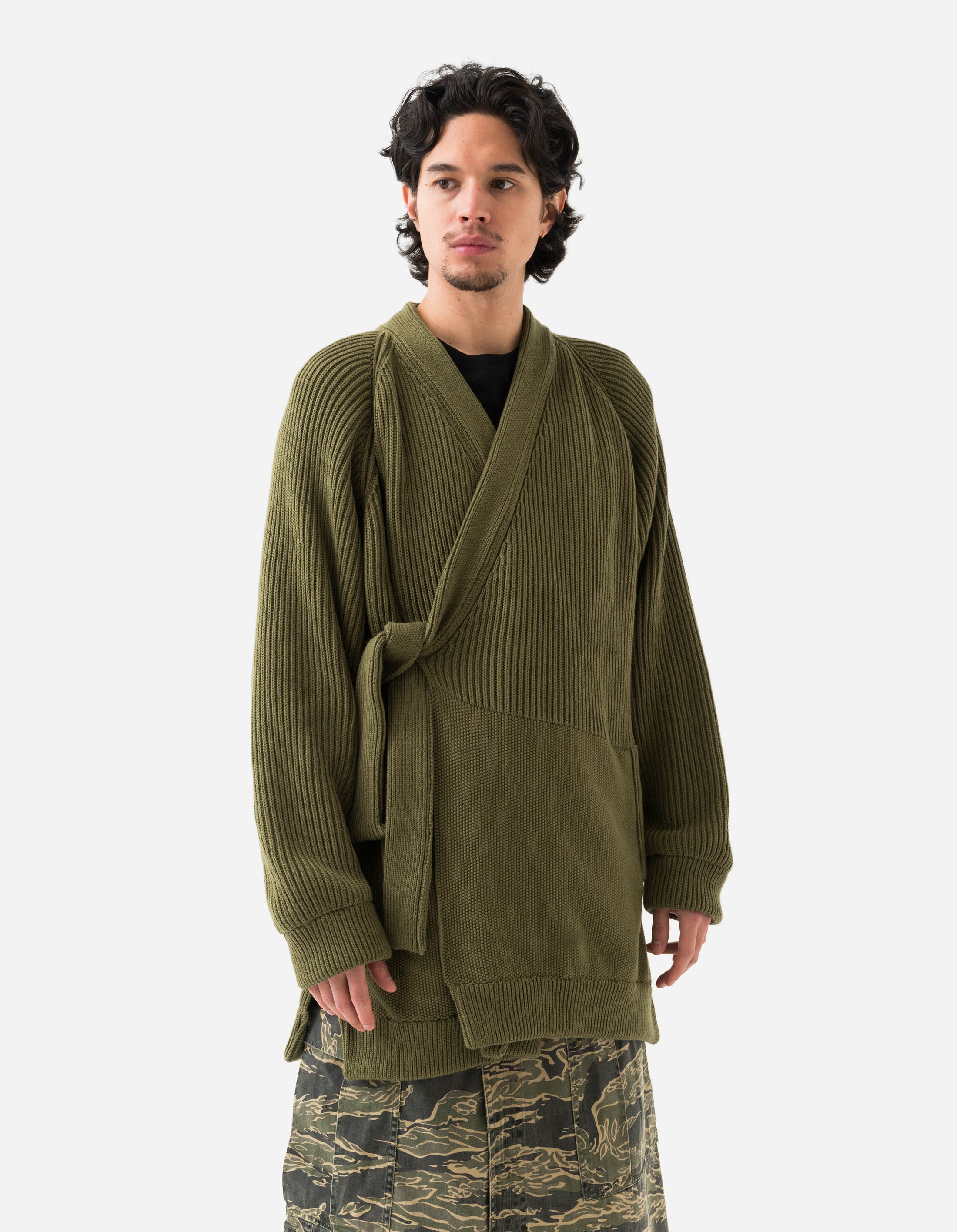 1461 Maharishi Knitted Kimono Olive - Image 3