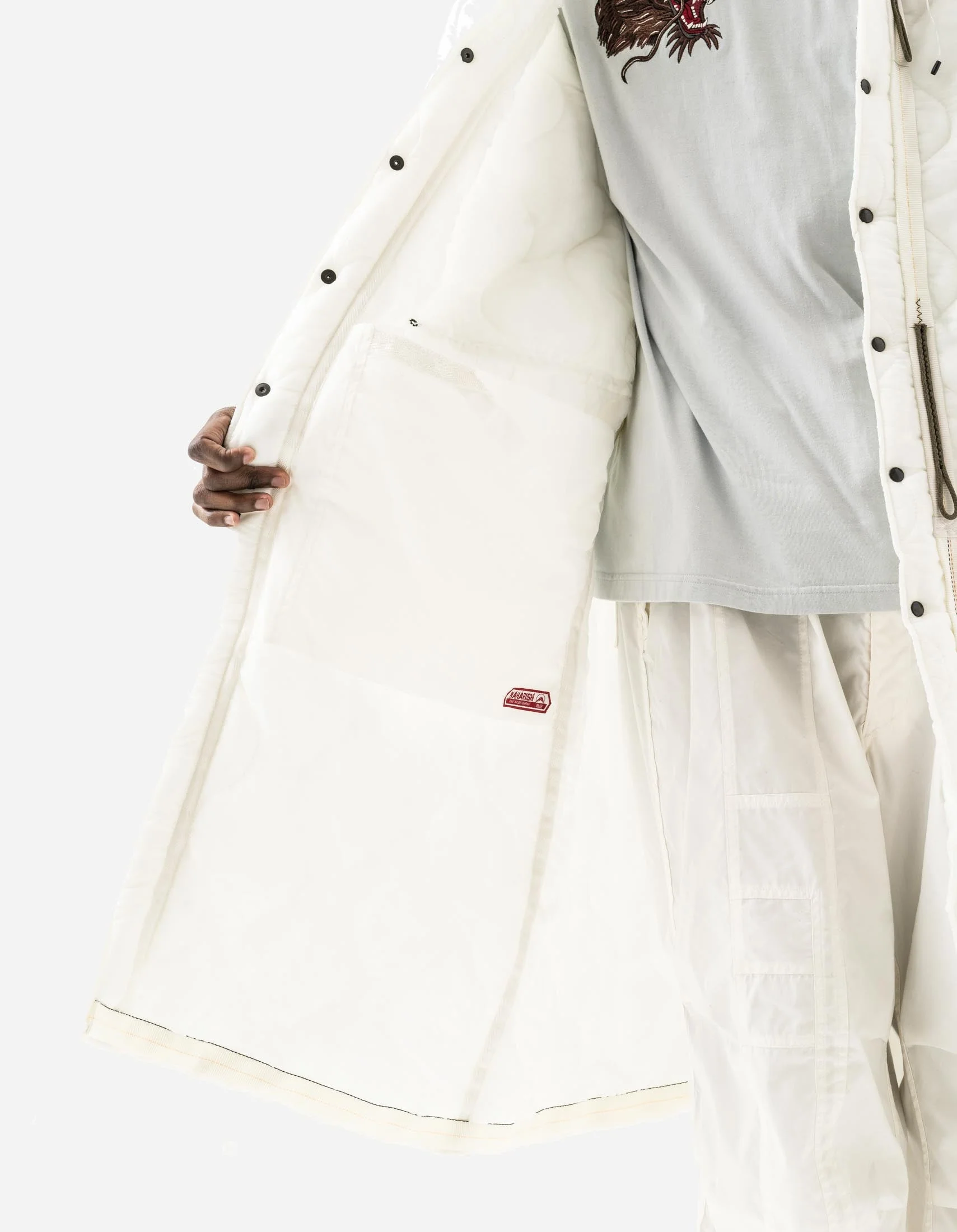 1598 Upcycled U.S. Army Inspector Parka White - Image 8