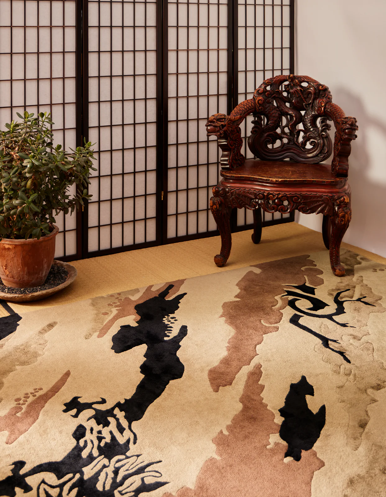 2158 DPM: Bonsai Forest Rug Large Woodland - Image 2