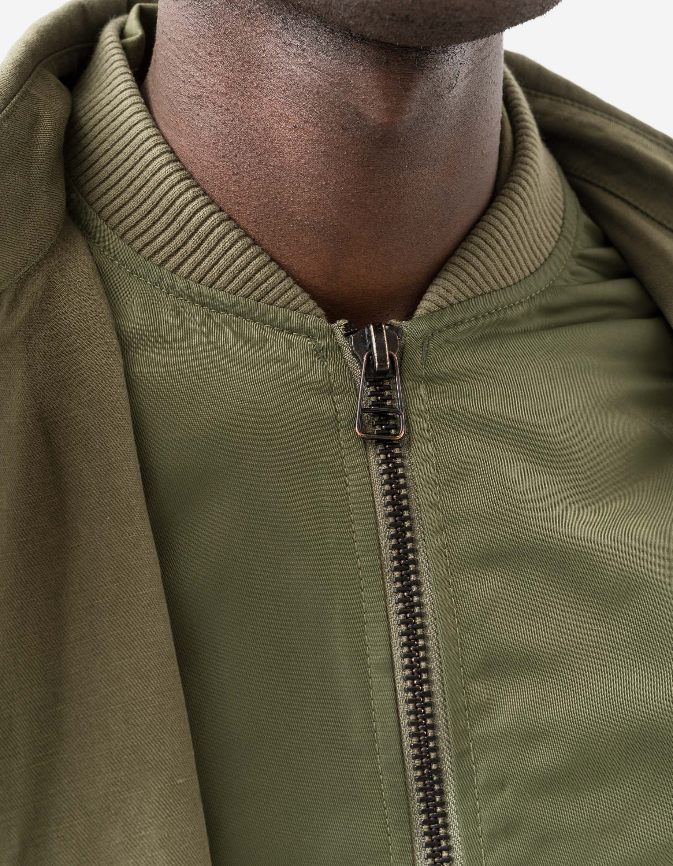 2210 Linear Snow Dragon Embroidered MA Mac Coat Olive OG-107F - Image 10