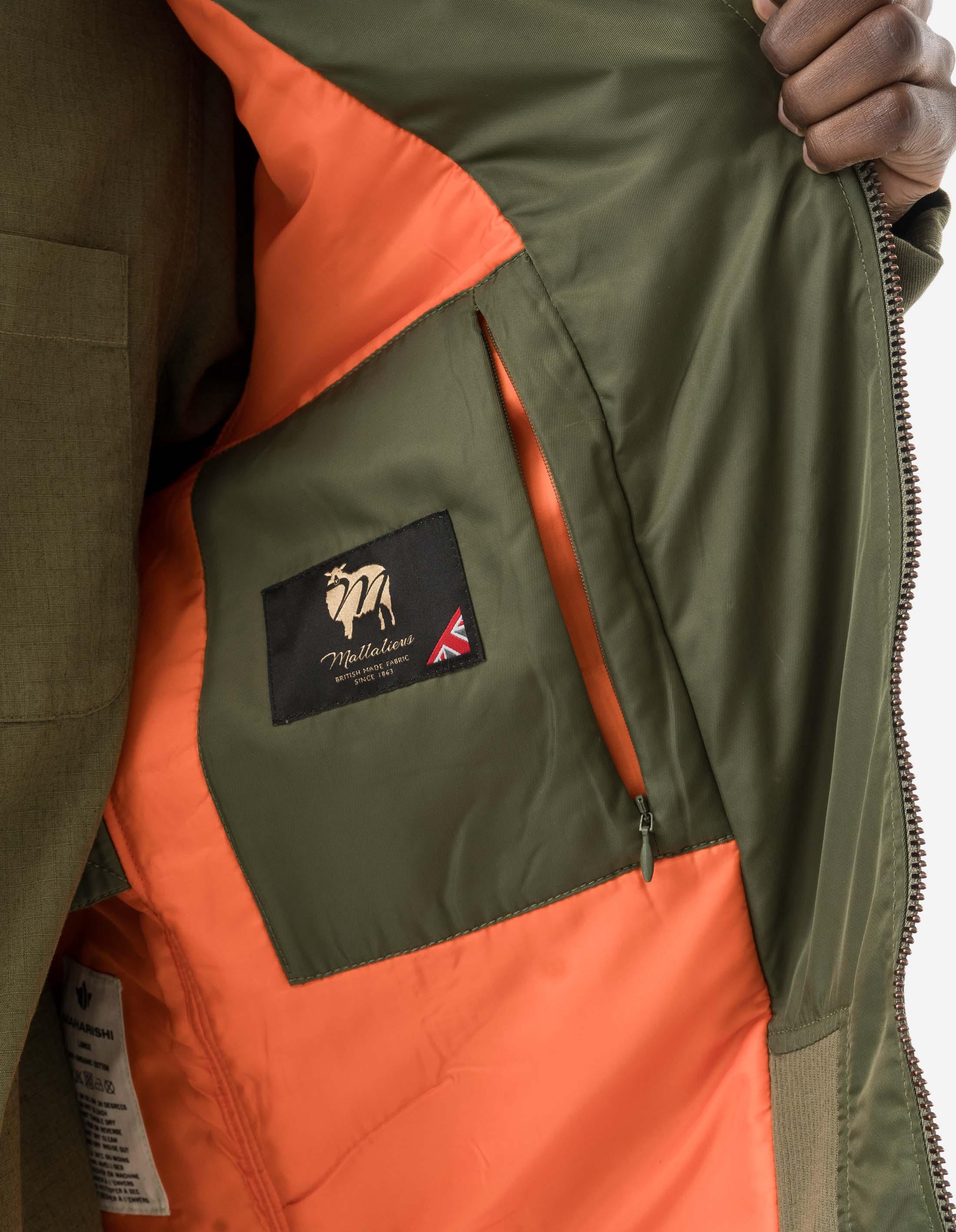 2210 Linear Snow Dragon Embroidered MA Mac Coat Olive OG-107F - Image 12