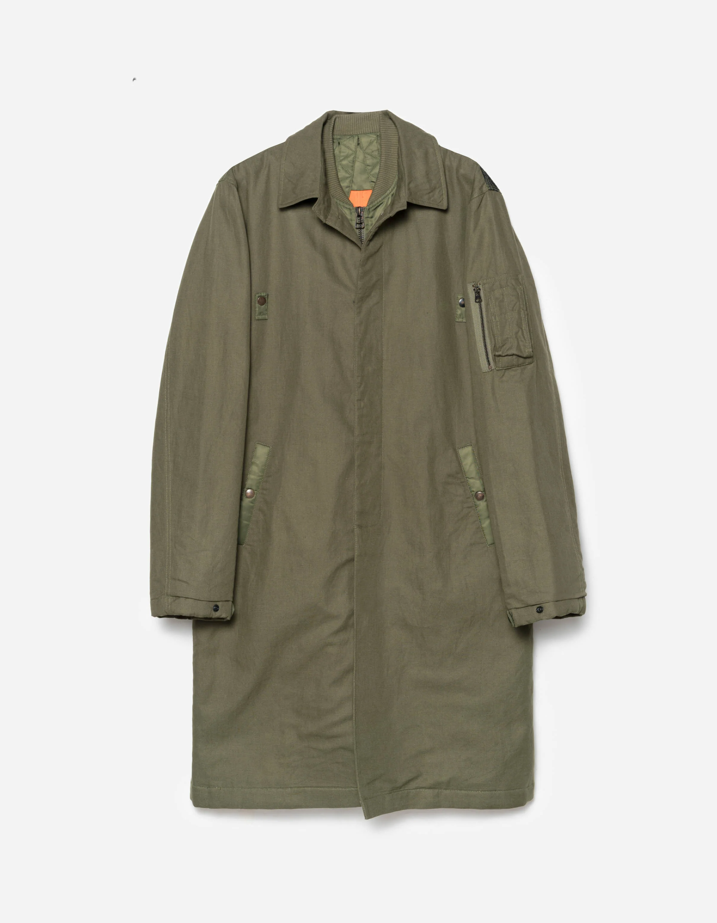 2210 Linear Snow Dragon Embroidered MA Mac Coat Olive OG-107F - Image 16