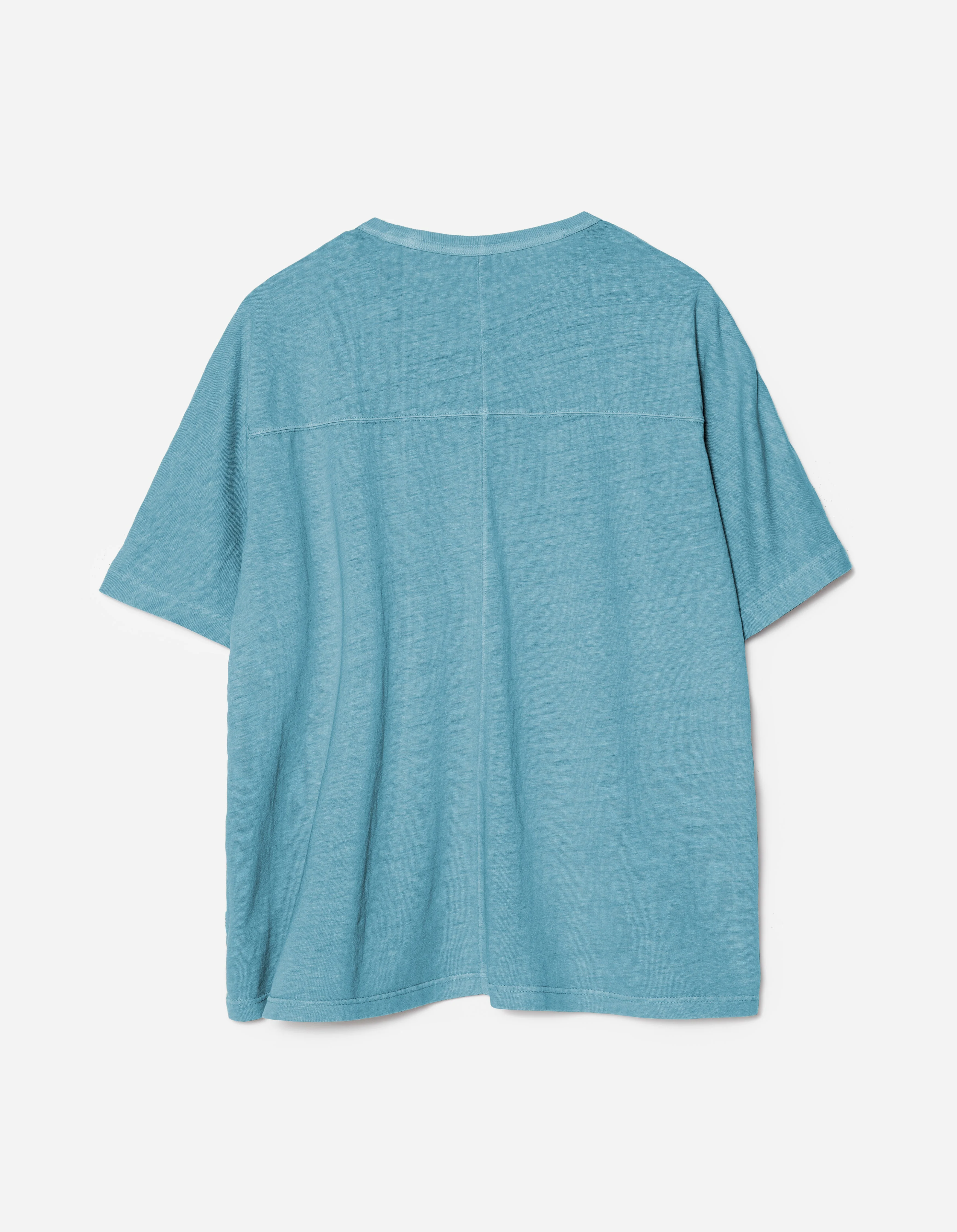5234 Hemp Cross Loose S/S T-Shirt Airforce Blue - Image 5