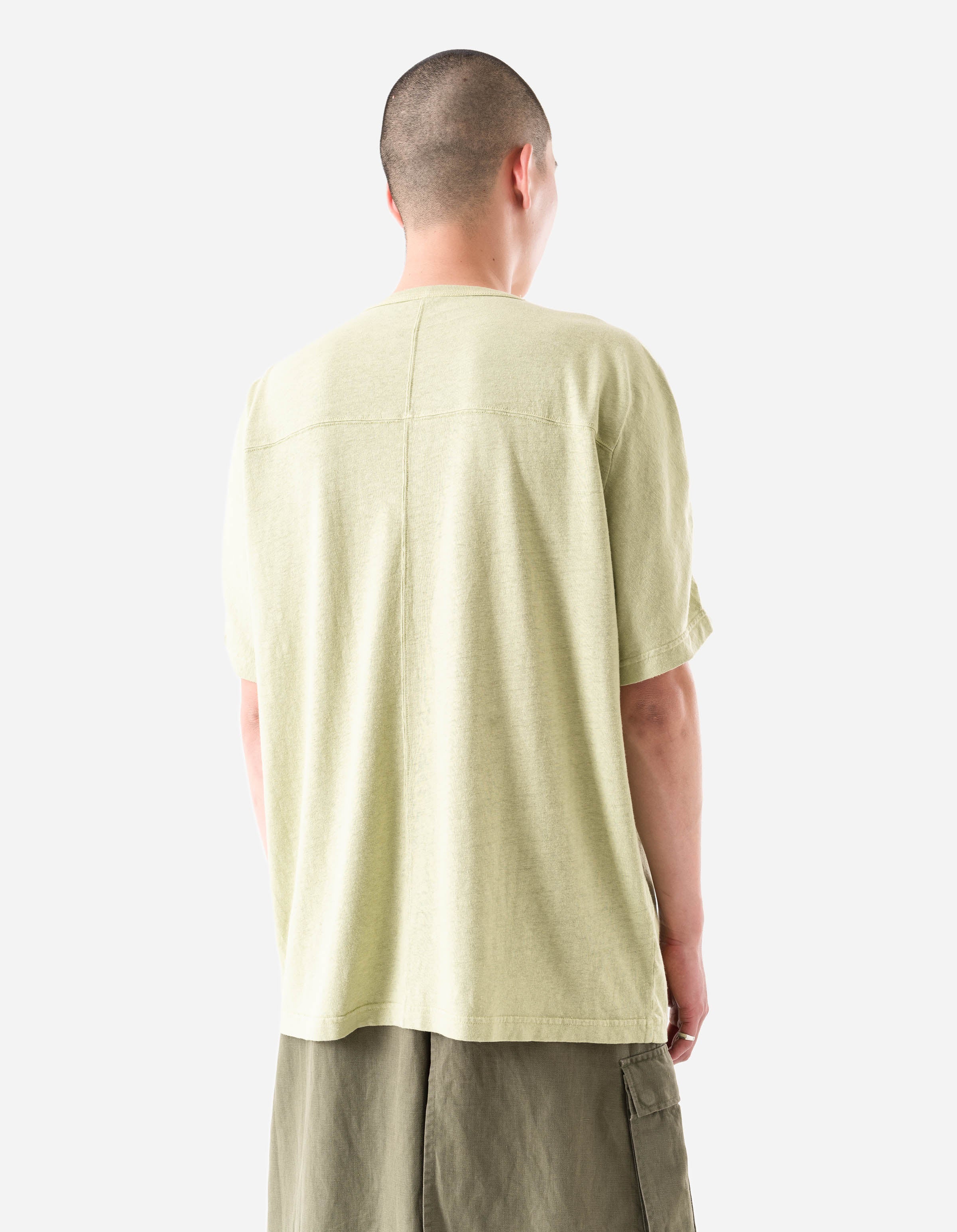 5234 Hemp Cross Loose S/S T-Shirt Moss Green - Image 4