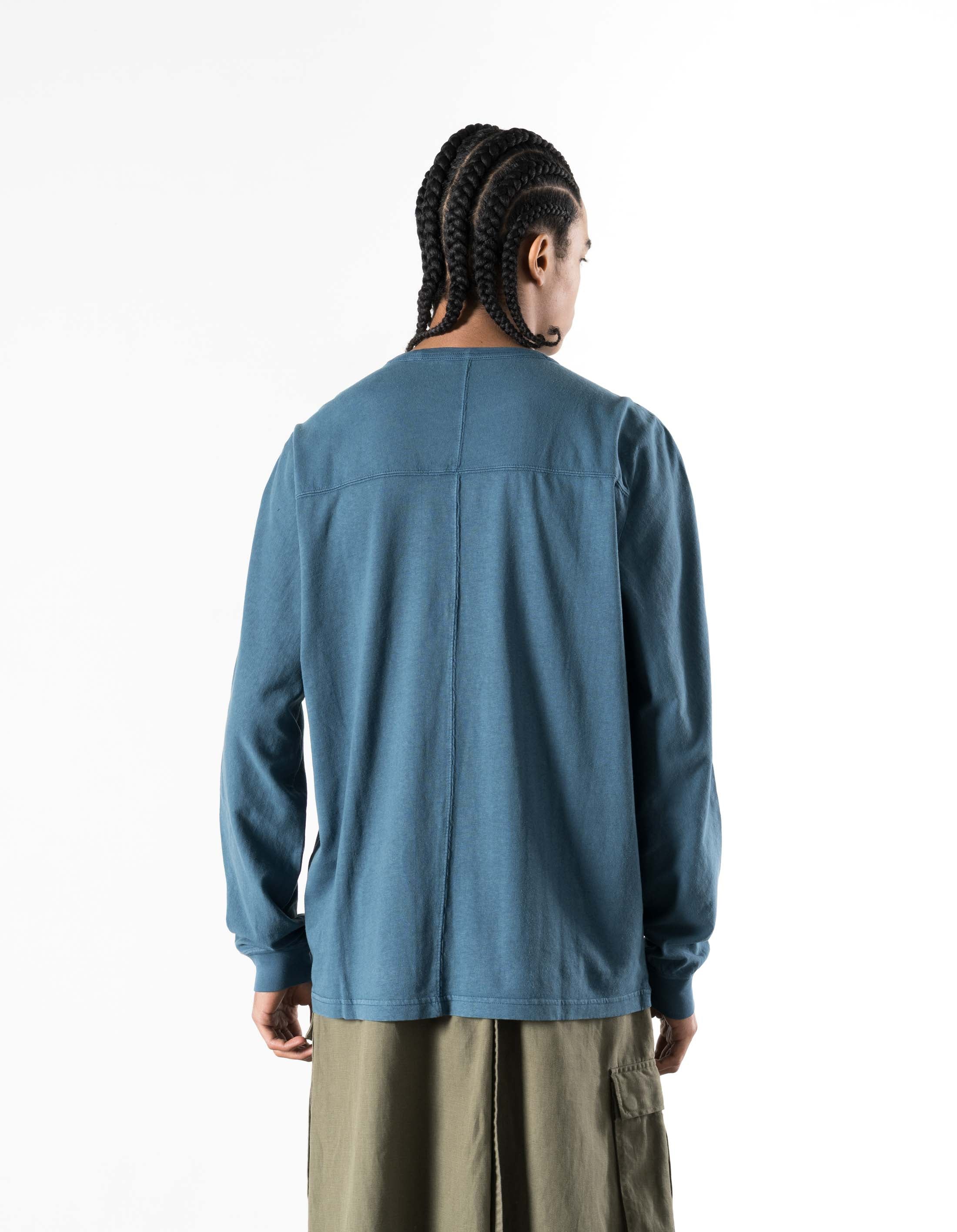 5245 Hemp Cross Loose L/S T-Shirt Airforce Blue - Image 5