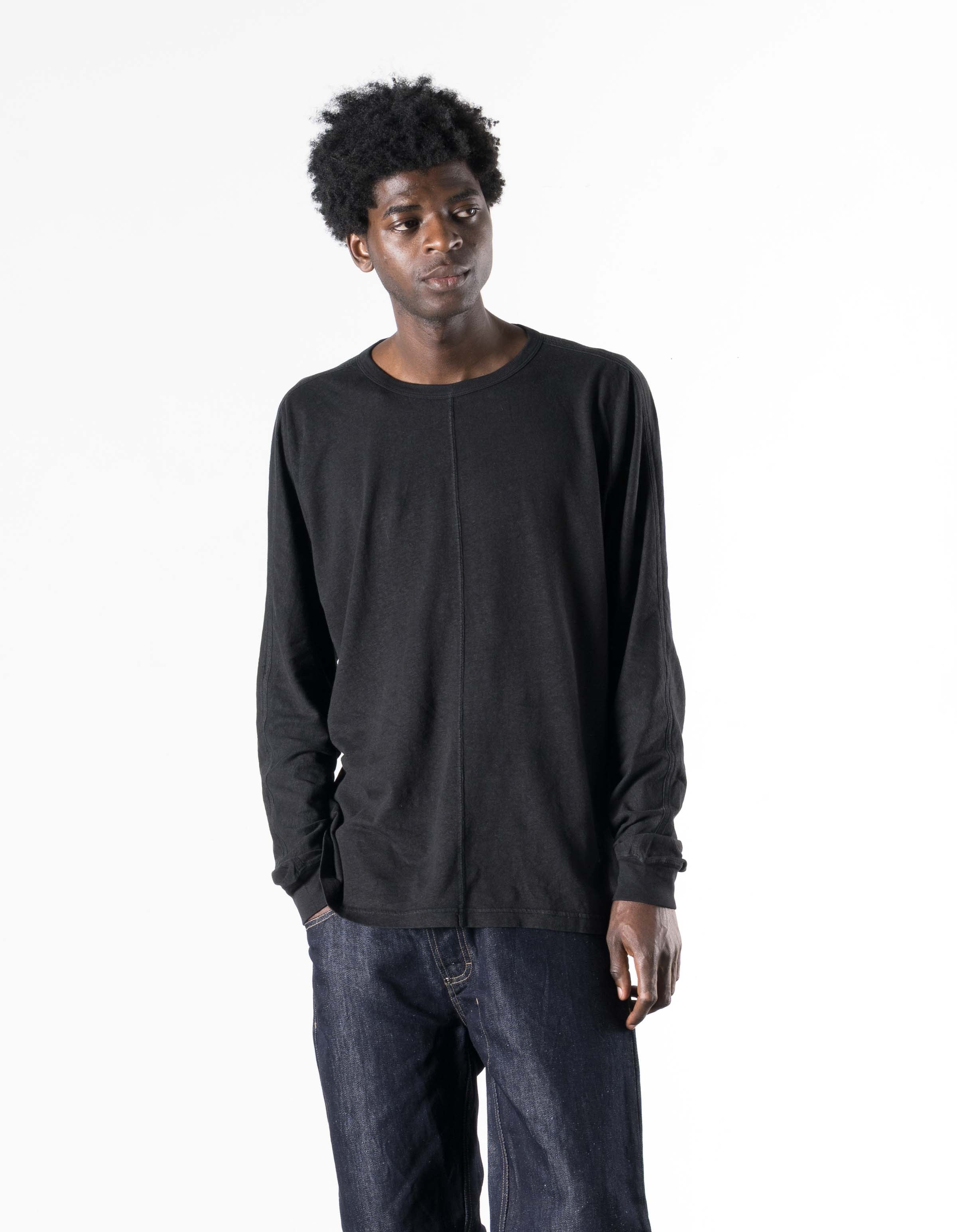 5245 Hemp Cross Oversized L/S T-Shirt Black - Image 3