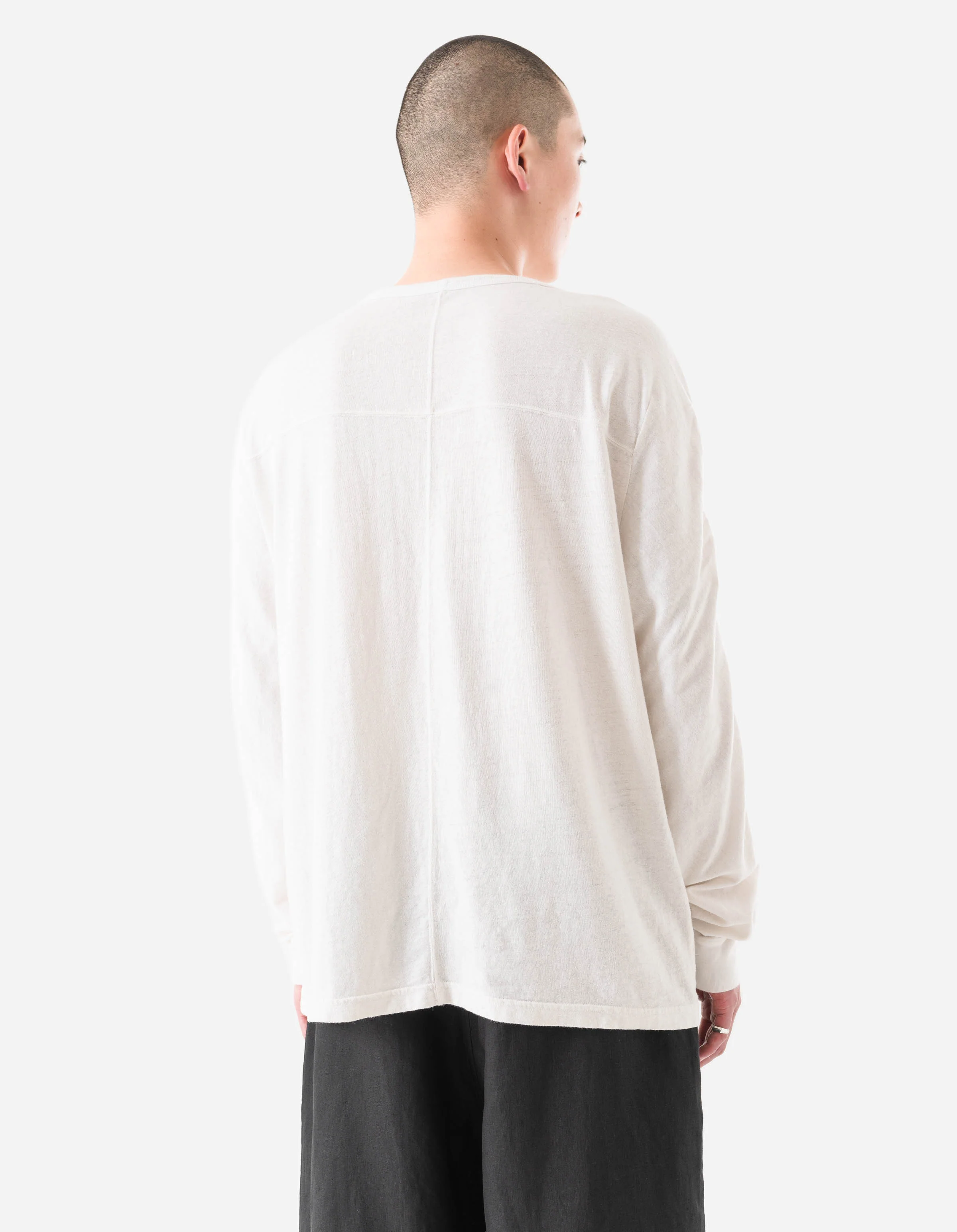 5245 Hemp Cross Oversized L/S T-Shirt White - Image 4