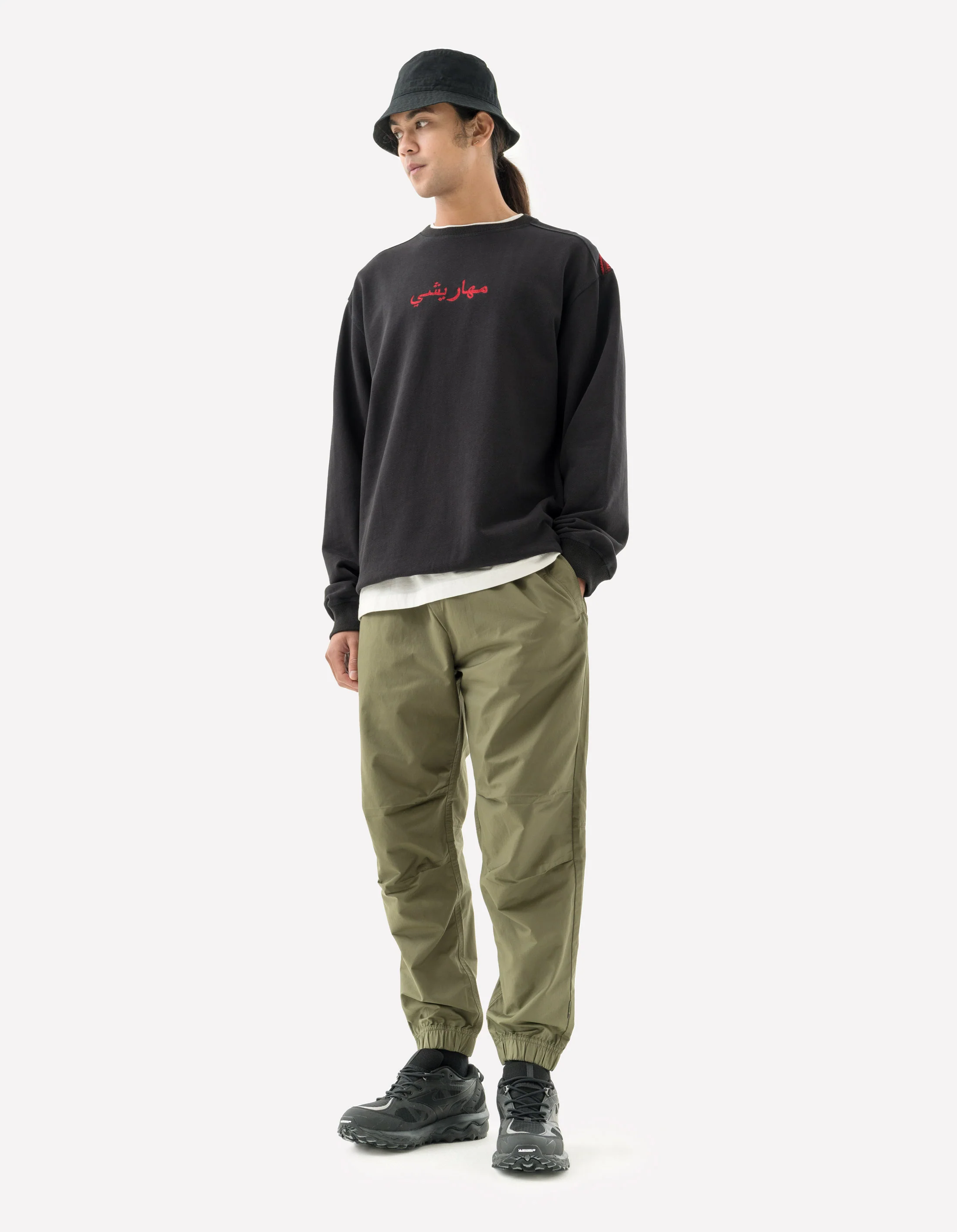 5305 Asym Track Pants Olive OG-107F - Image 5