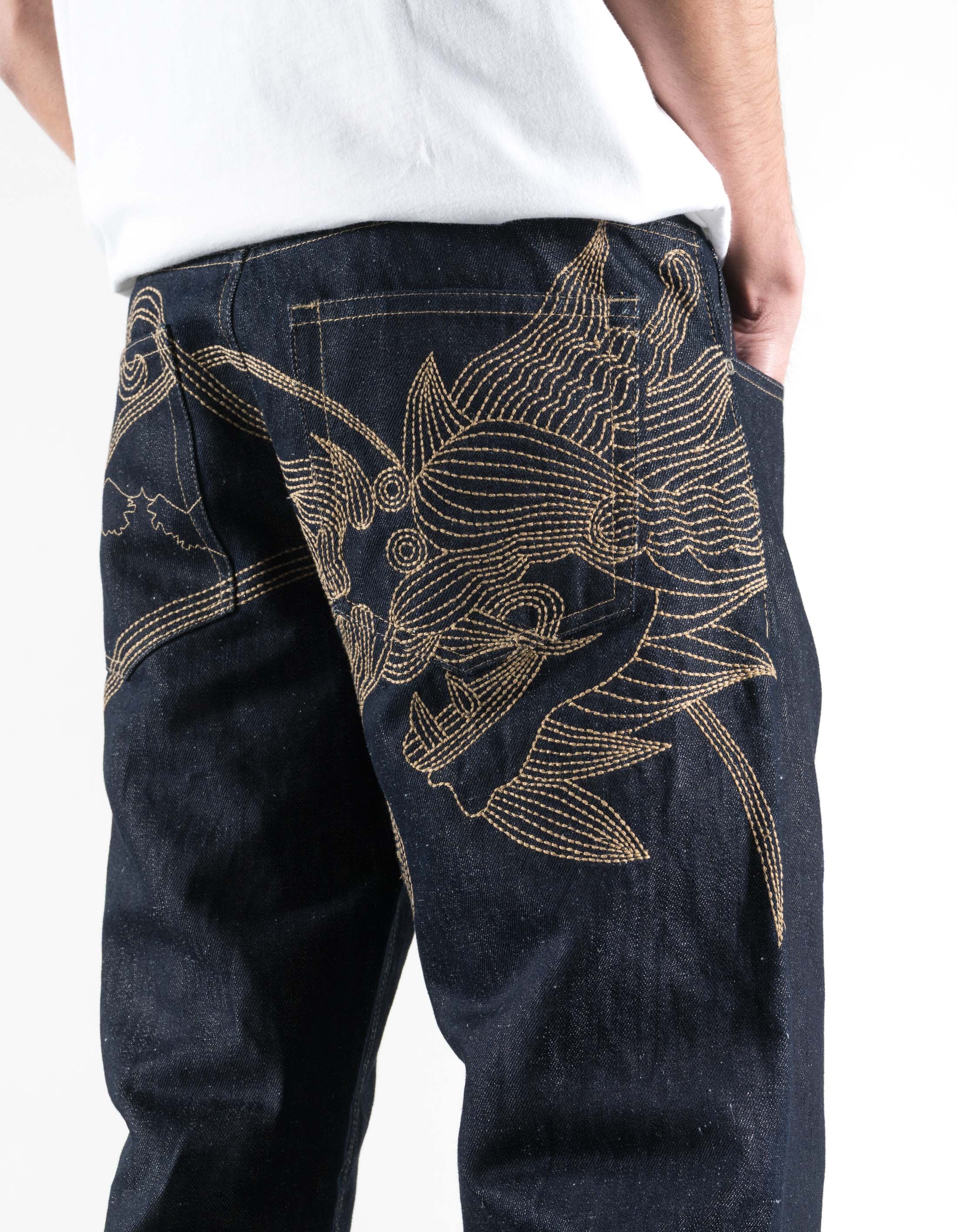 6060 Dragon Hemp Denim Jeans Indigo - Image 10