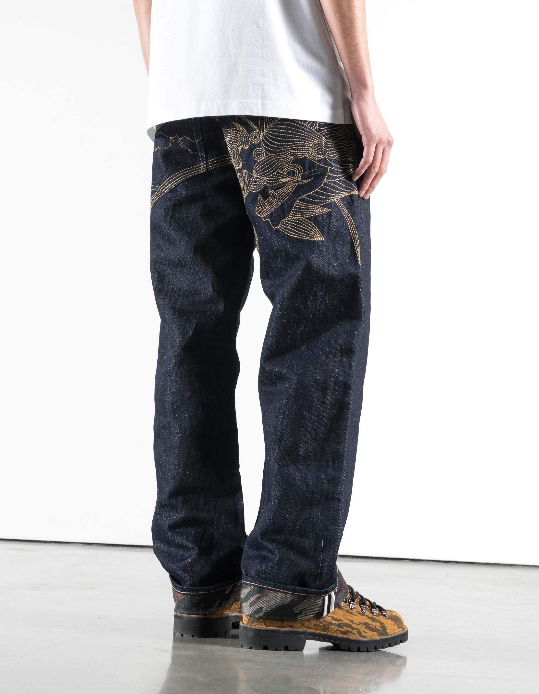 6060 Dragon Hemp Denim Jeans Indigo - Image 11