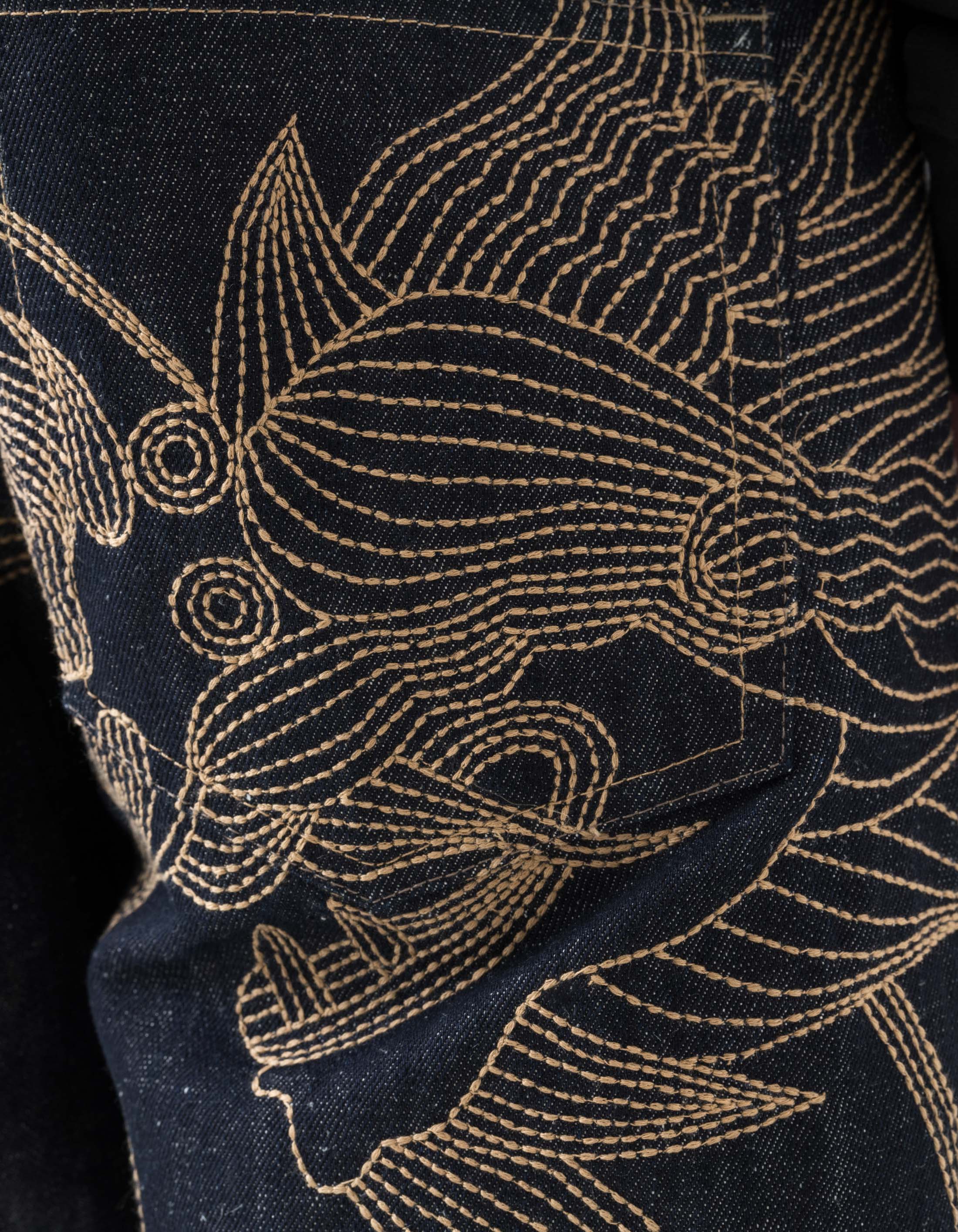 6060 Dragon Hemp Denim Jeans Indigo - Image 3