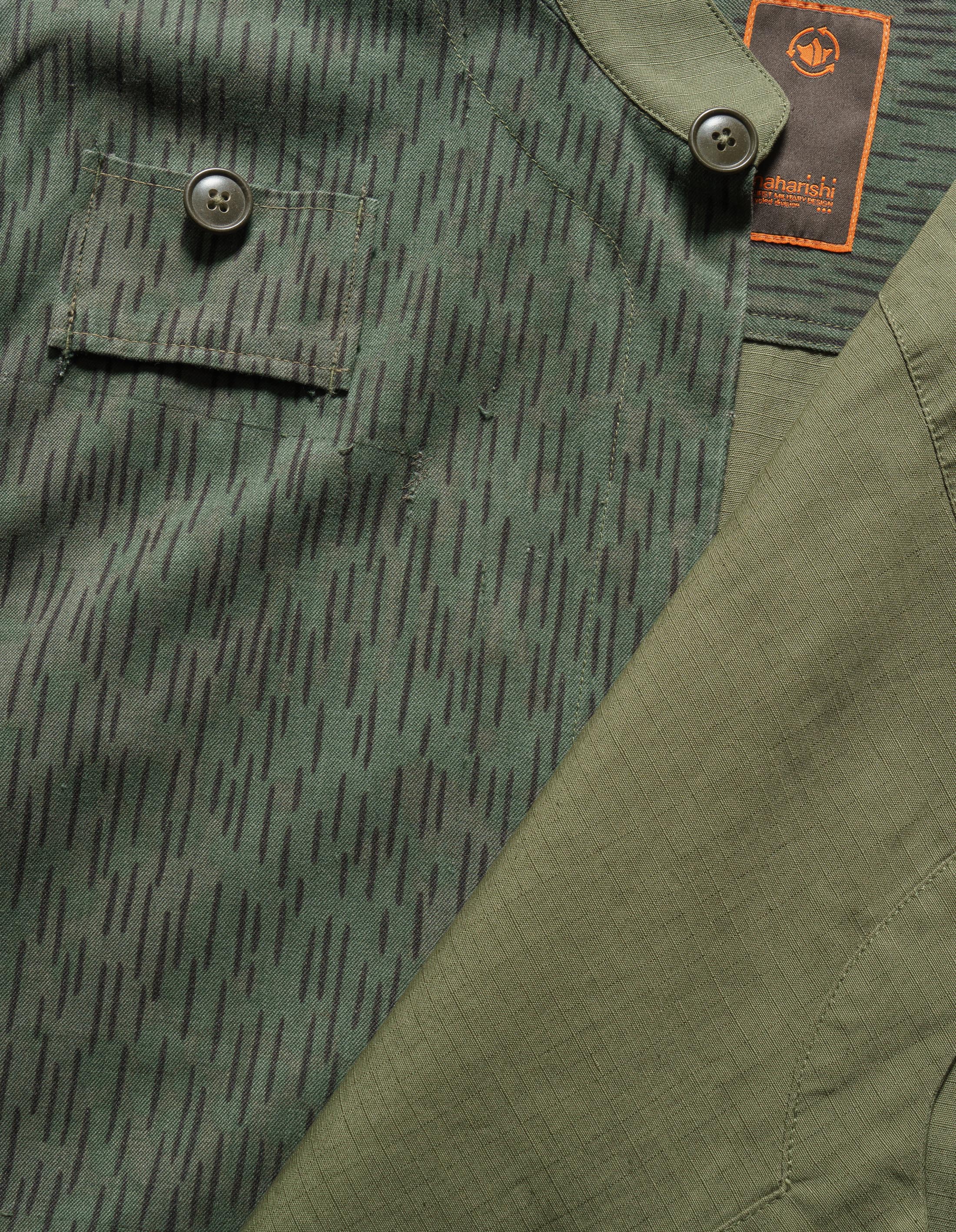 6084 Upcycled Monk Shirt Olive - Image 10