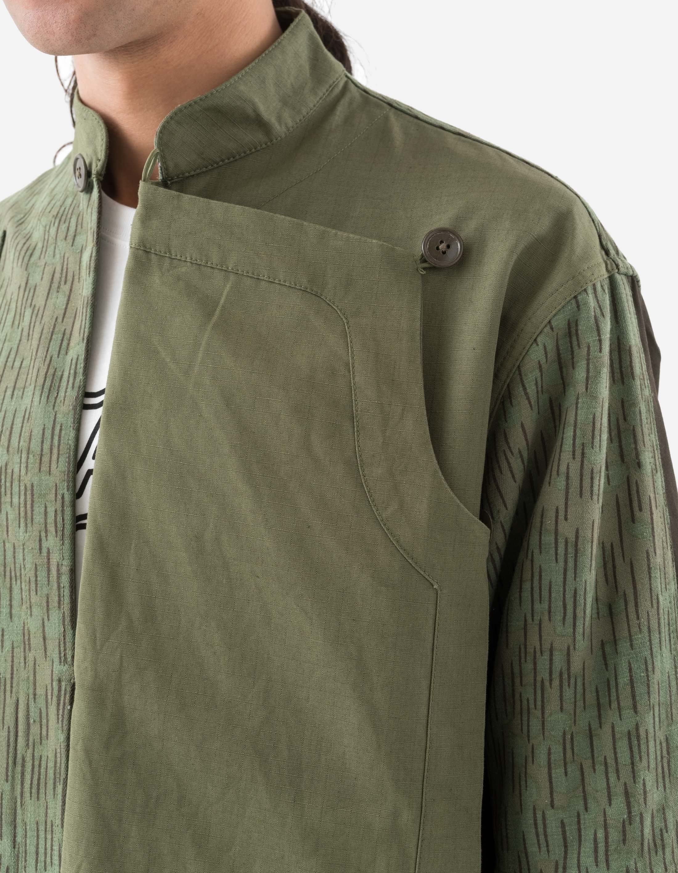 6084 Upcycled Monk Shirt Olive - Image 6