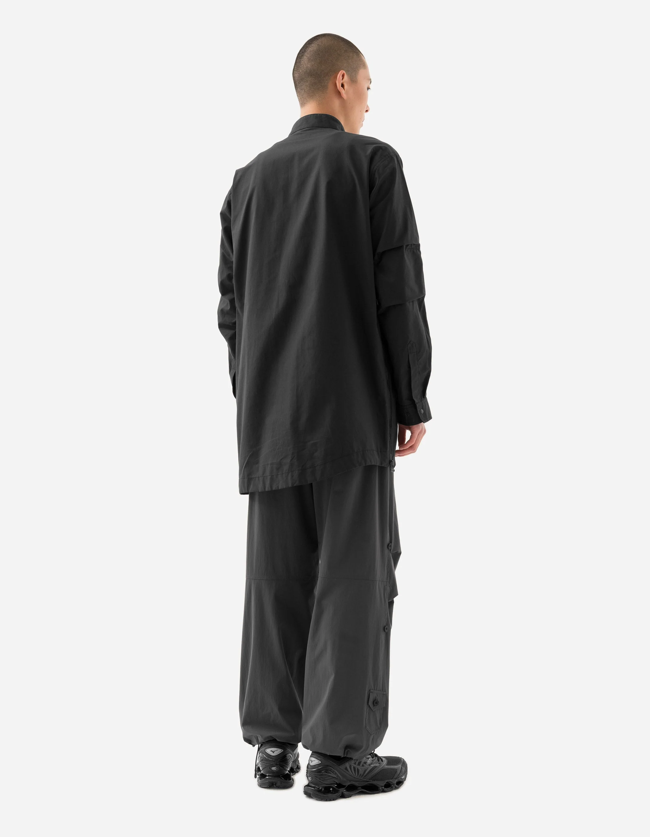 6108 Long Zipped Kurta Shirt Black - Image 5