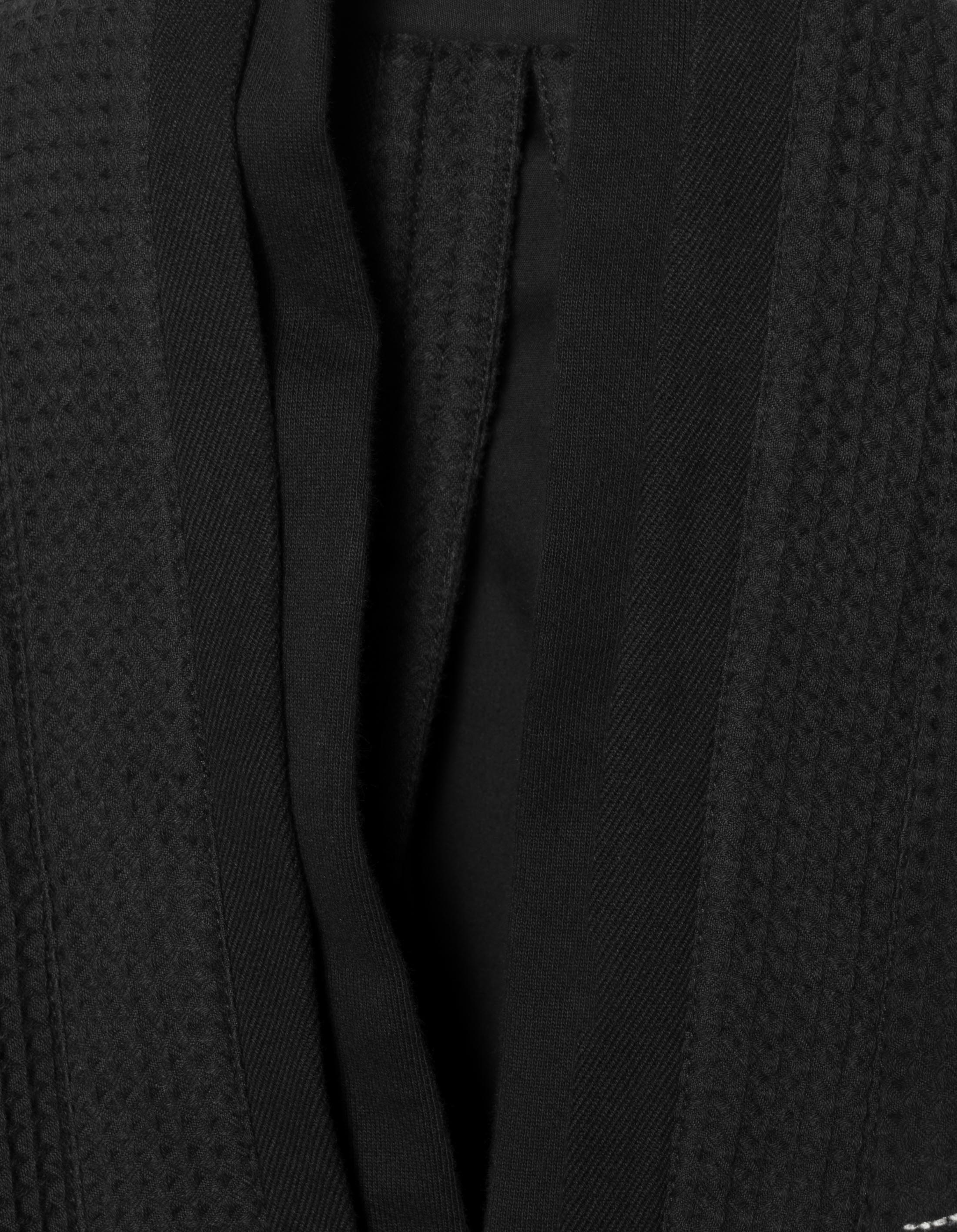 6241 Embroidered Waffle Kimono Overshirt Black - Image 10