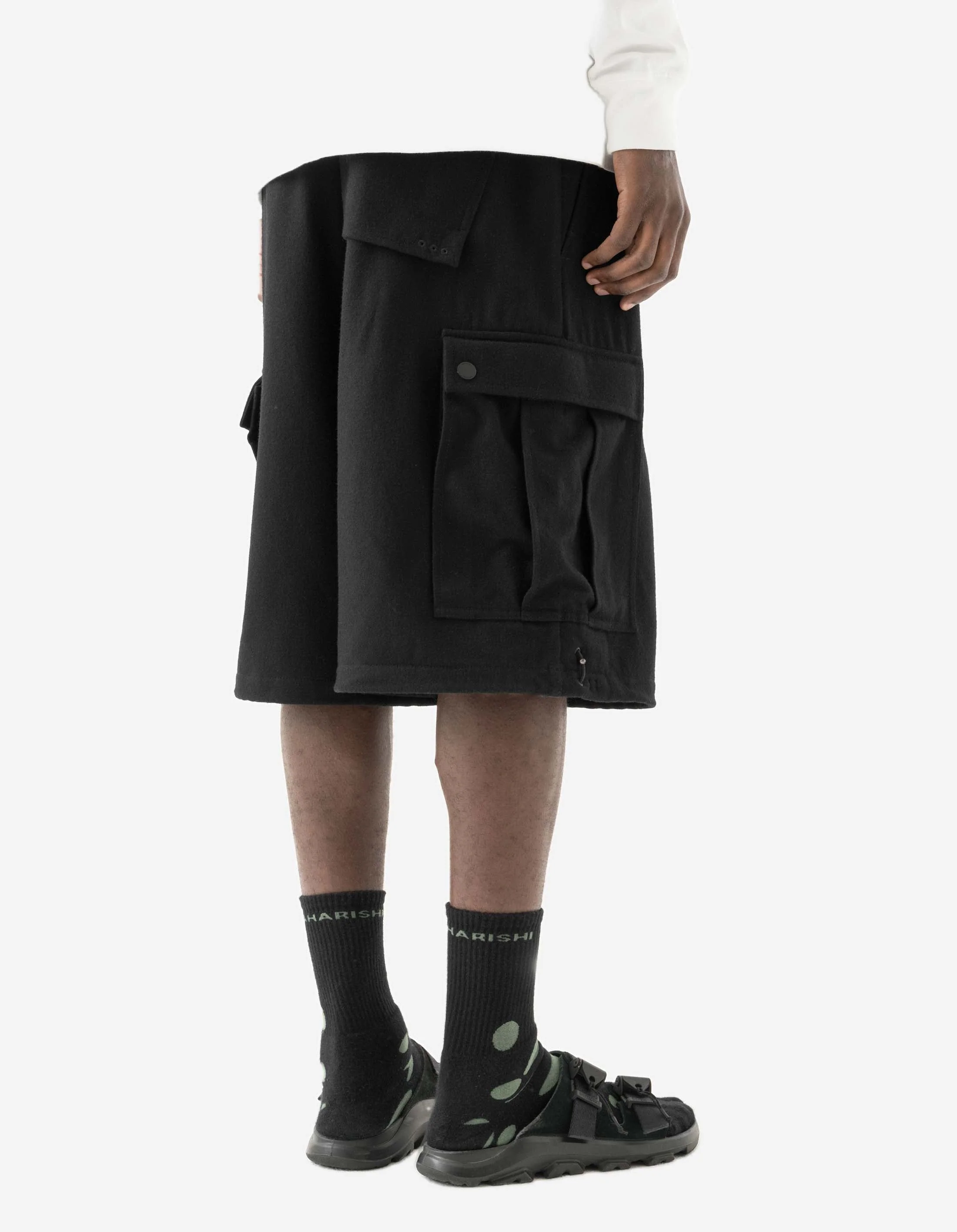 7118 Oversized Wool Cargo Snoshorts Black - Image 3