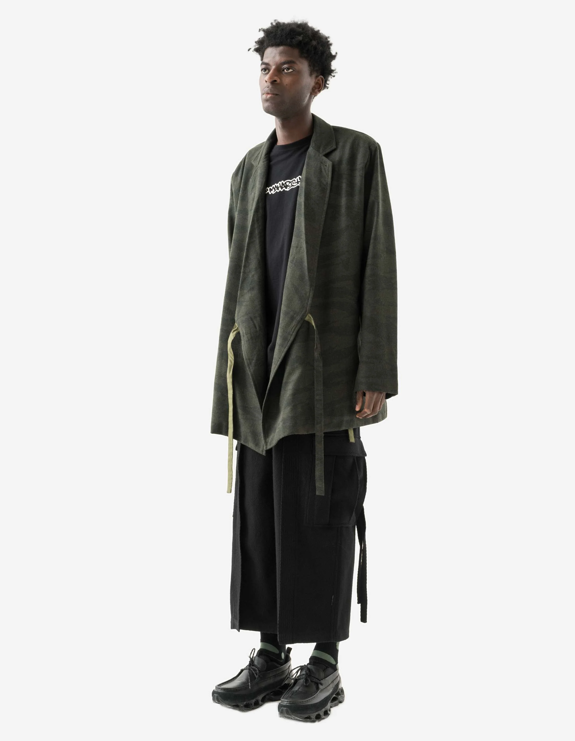 7151 Bonsai Tigerstripe Kimono Blazer Dark Olive - Image 8