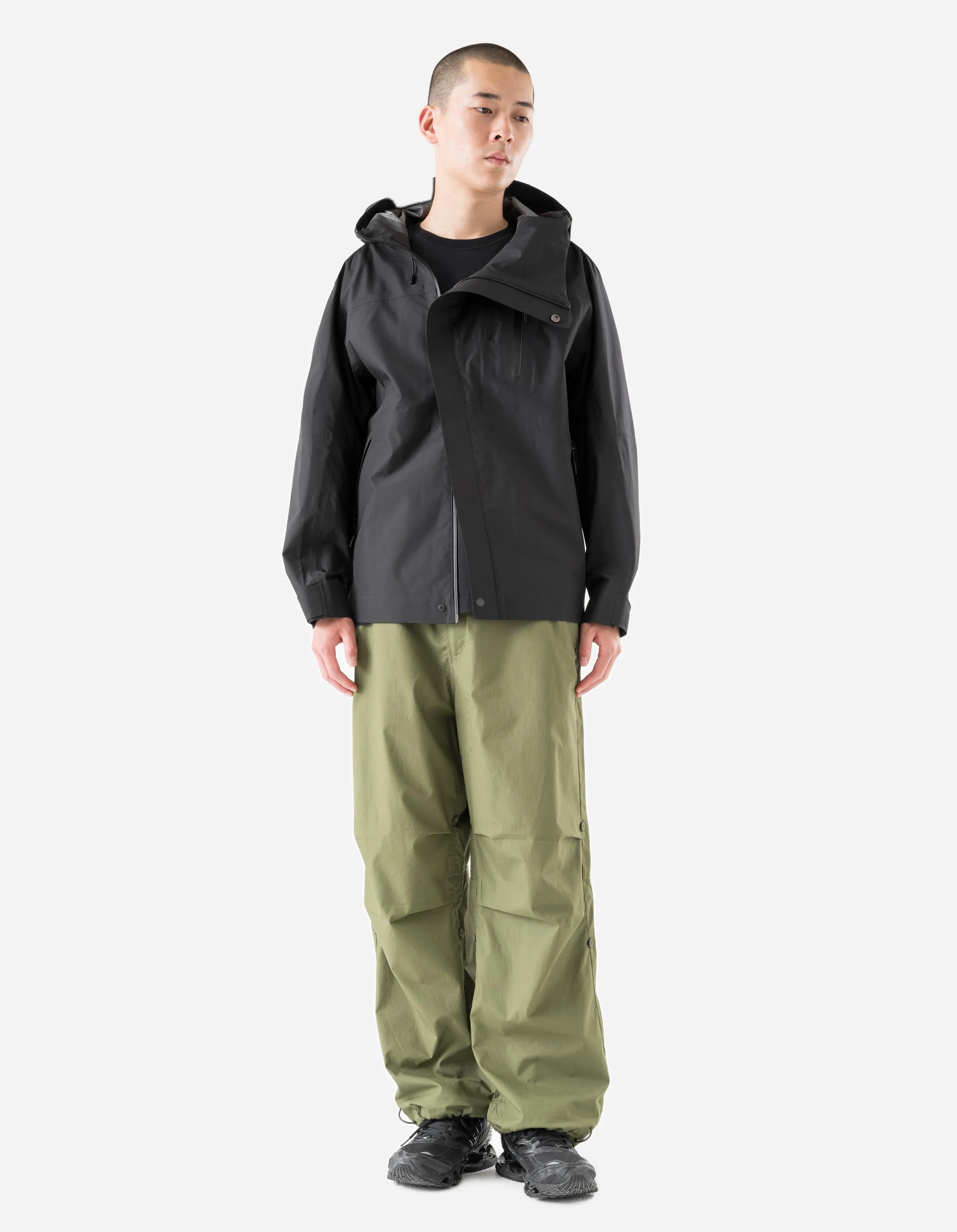 7185 Waterproof 3L Asym Storm Parka Black - Image 9