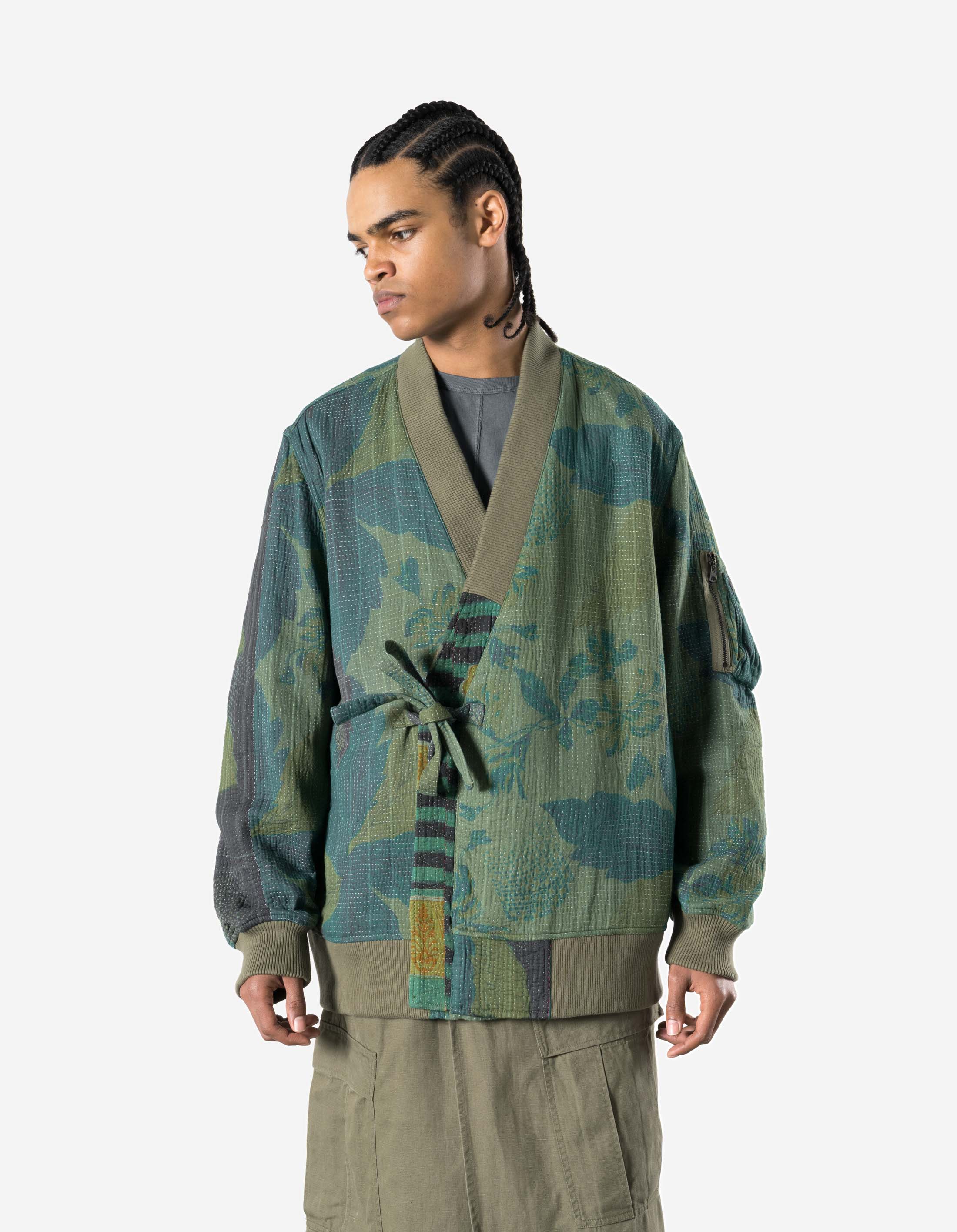 7186 Upcycled MA1 Kimono Olive - Image 3
