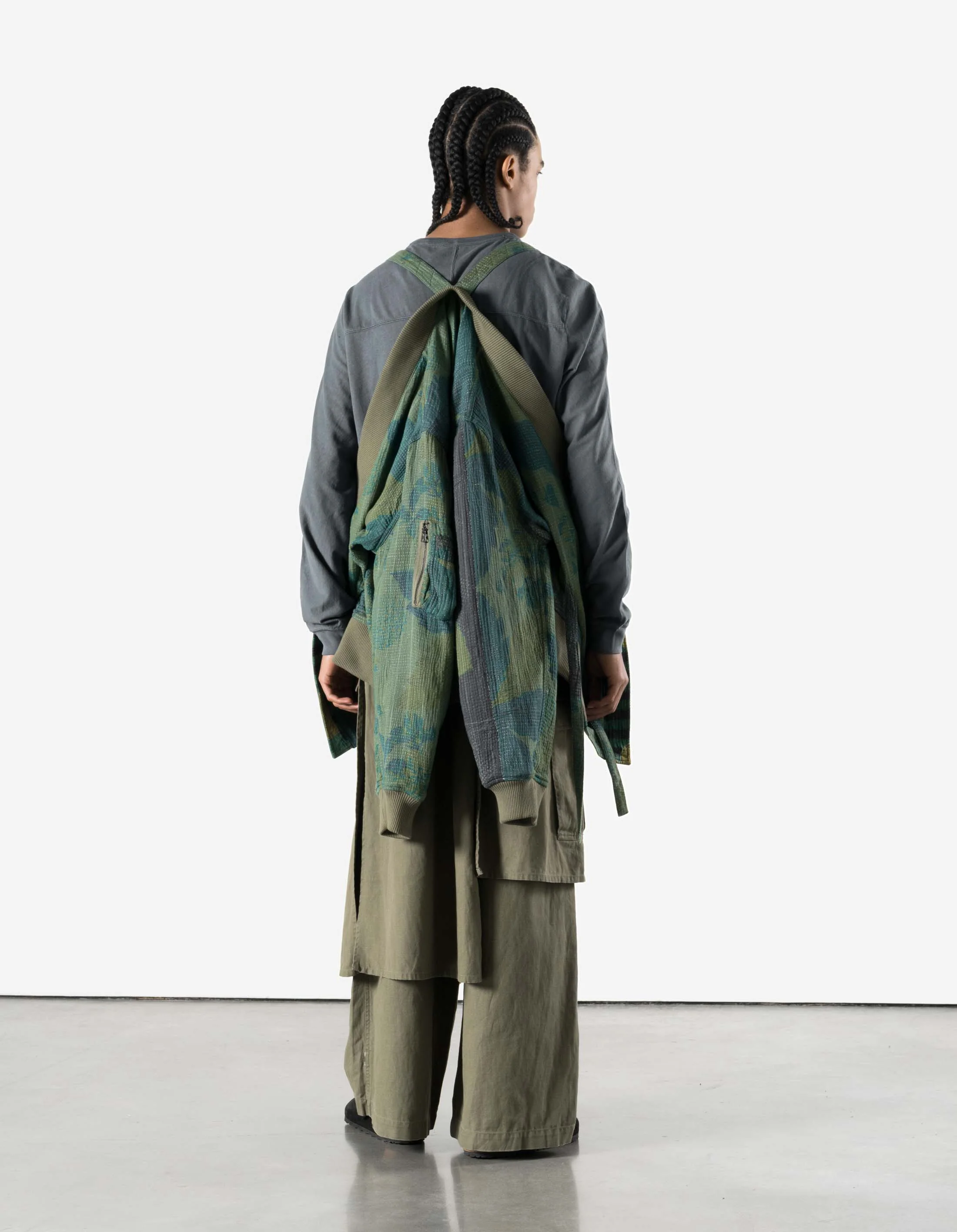 7186 Upcycled MA1 Kimono Olive - Image 8