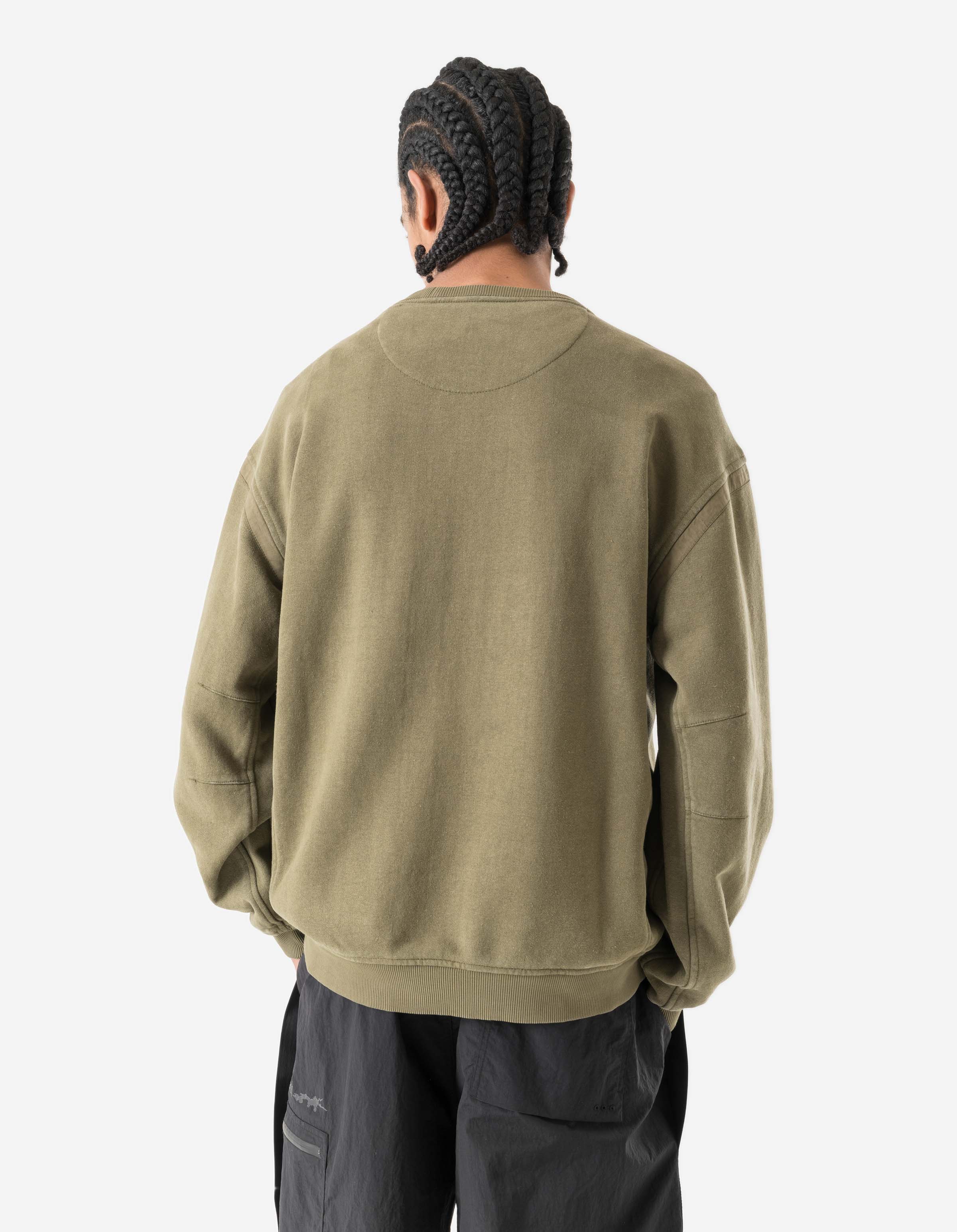 7207 Fabric Mix Cotton Crew Sweat Olive OG-107F - Image 4