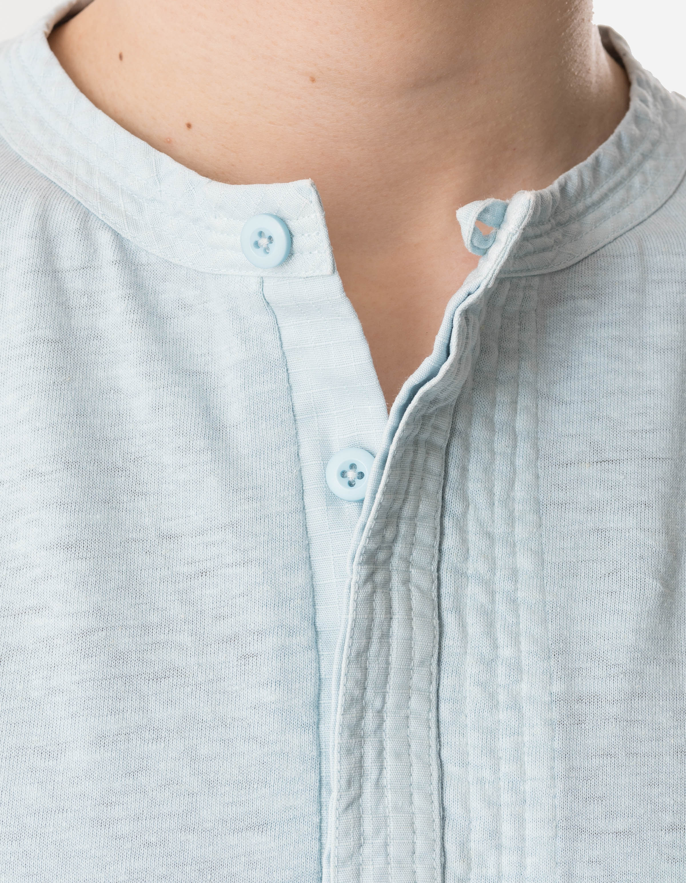 7208 Cotton Hemp Henley L/S T-Shirt Light Blue - Image 4