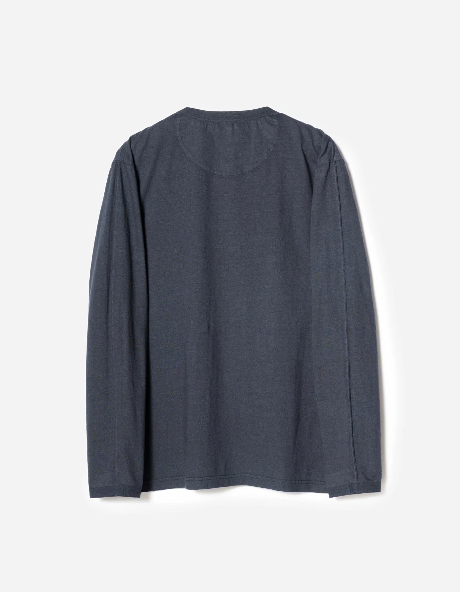 7208 Cotton Hemp Henley L/S T-Shirt Navy - Image 9