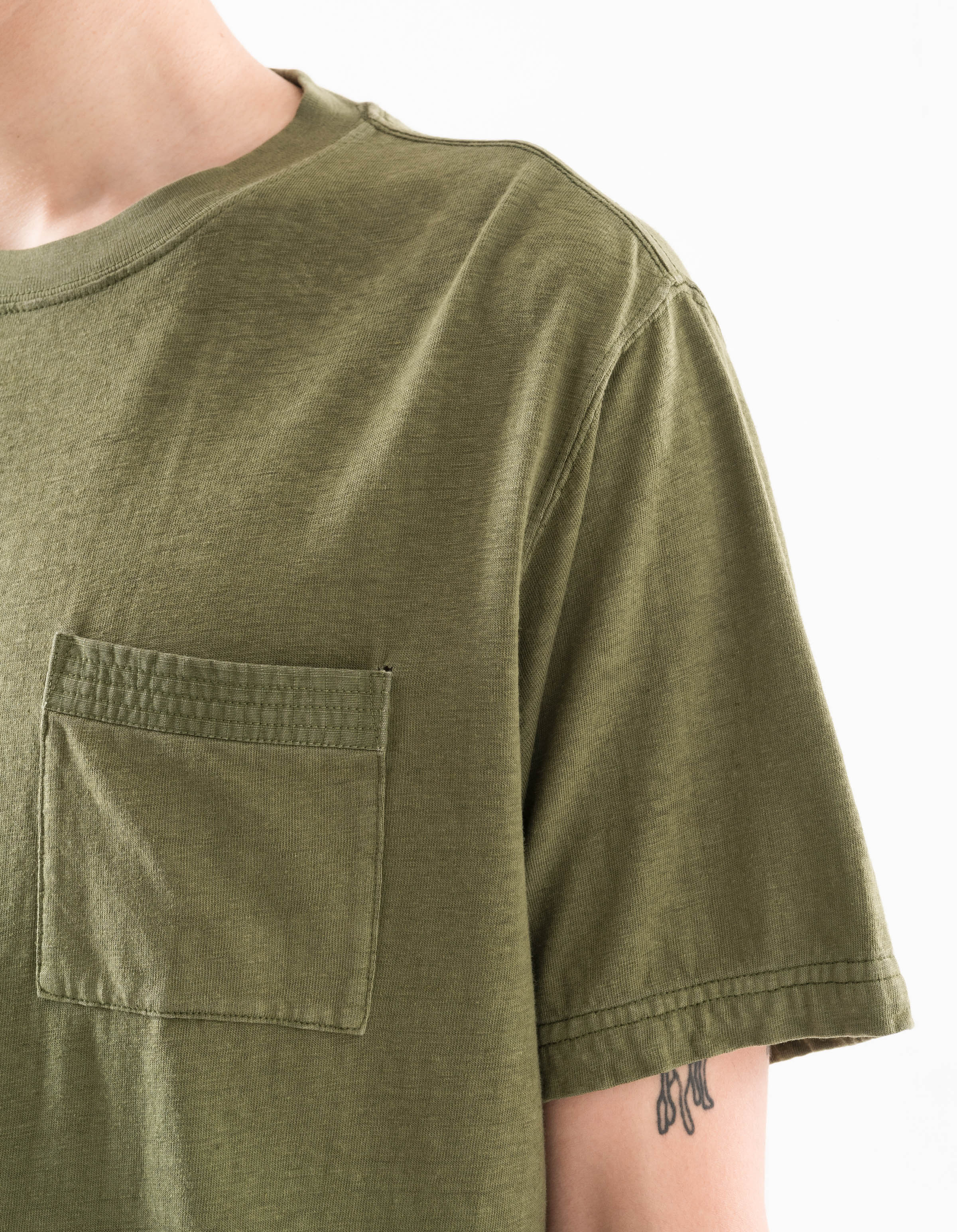 7209 Cotton Hemp S/S T-Shirt Olive OG-107F - Image 5