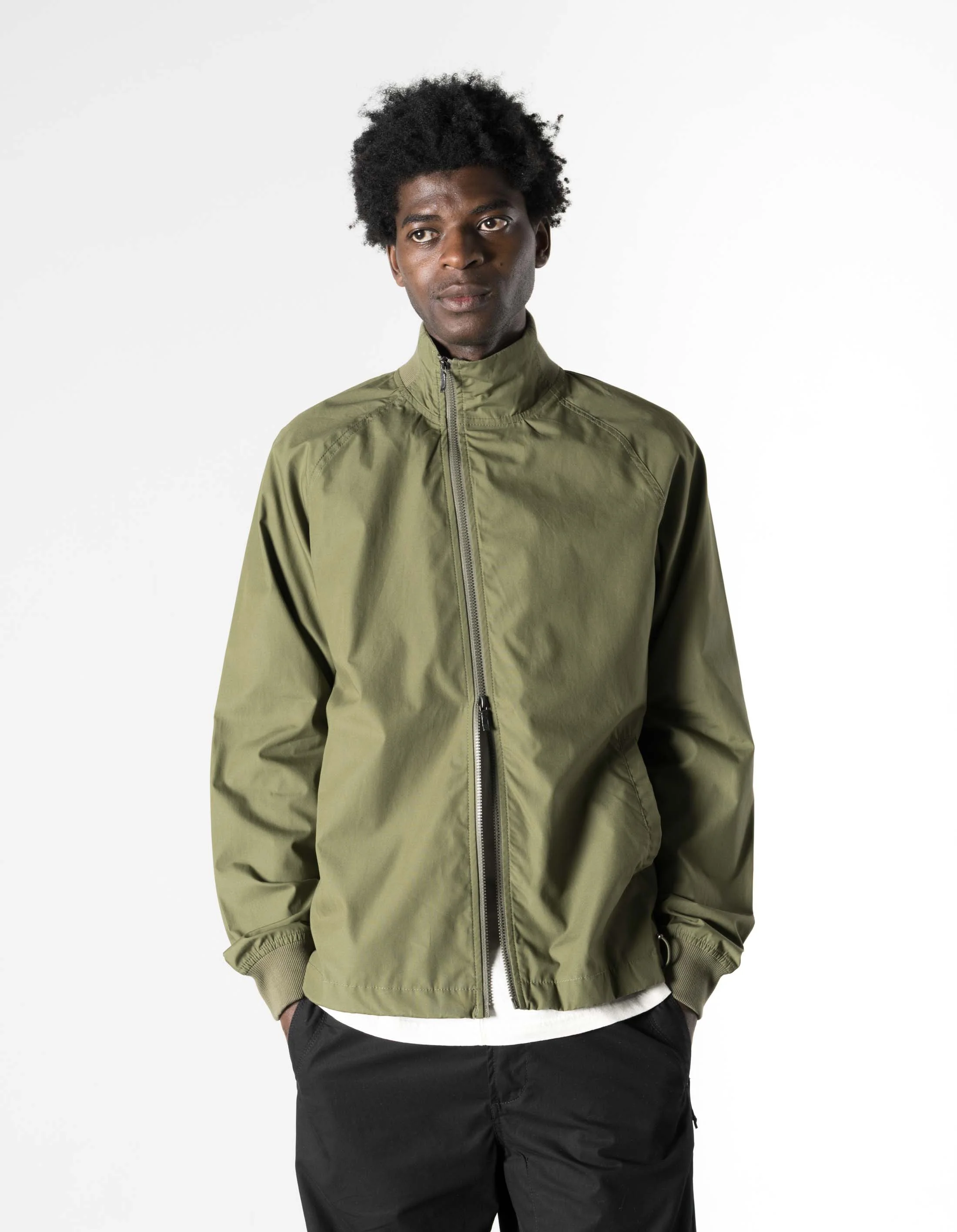 7211 Asym Woven Track Top Olive OG-107F - Image 3