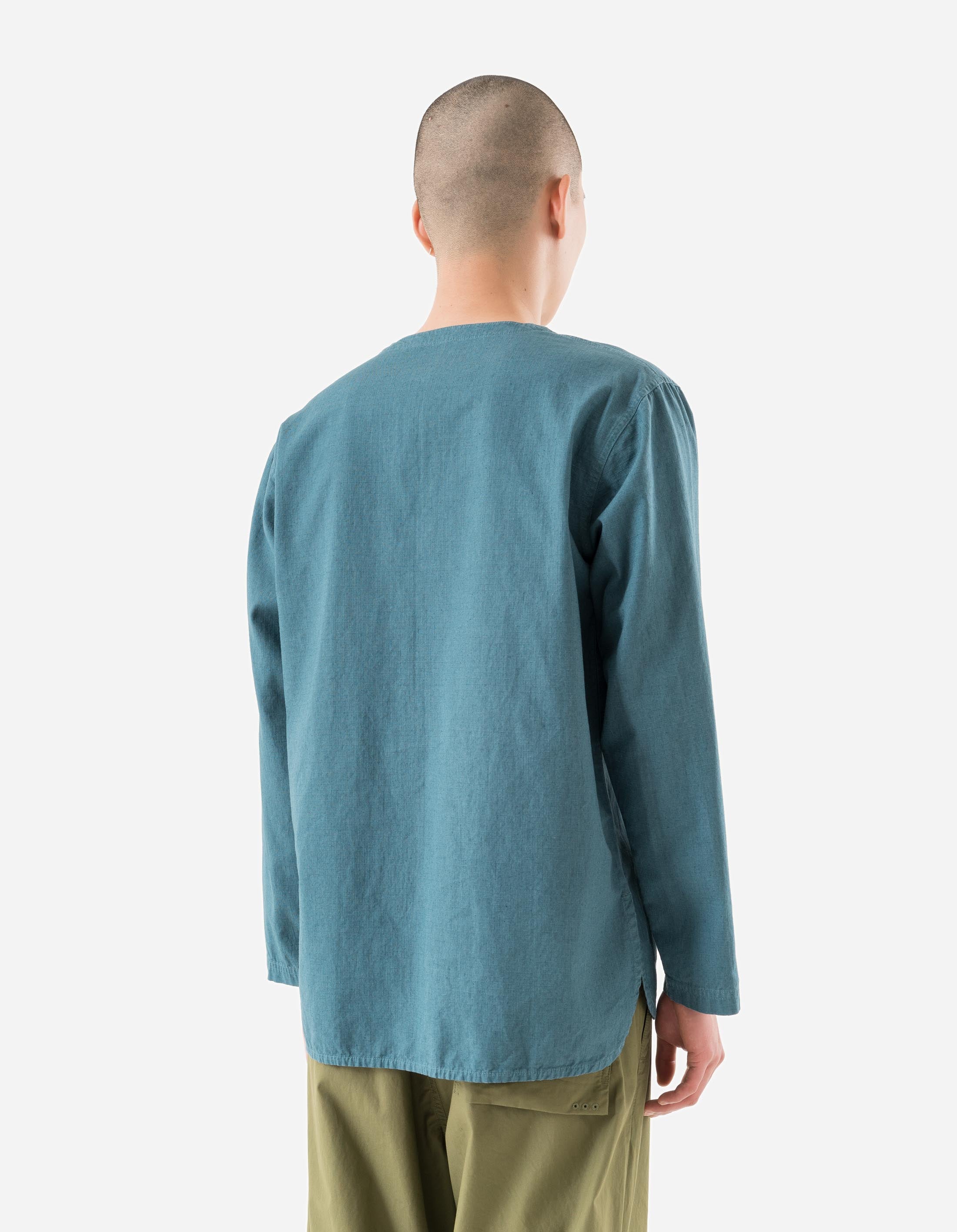 7216 Hemp Ripstop Kurta Shirt Airforce Blue - Image 4