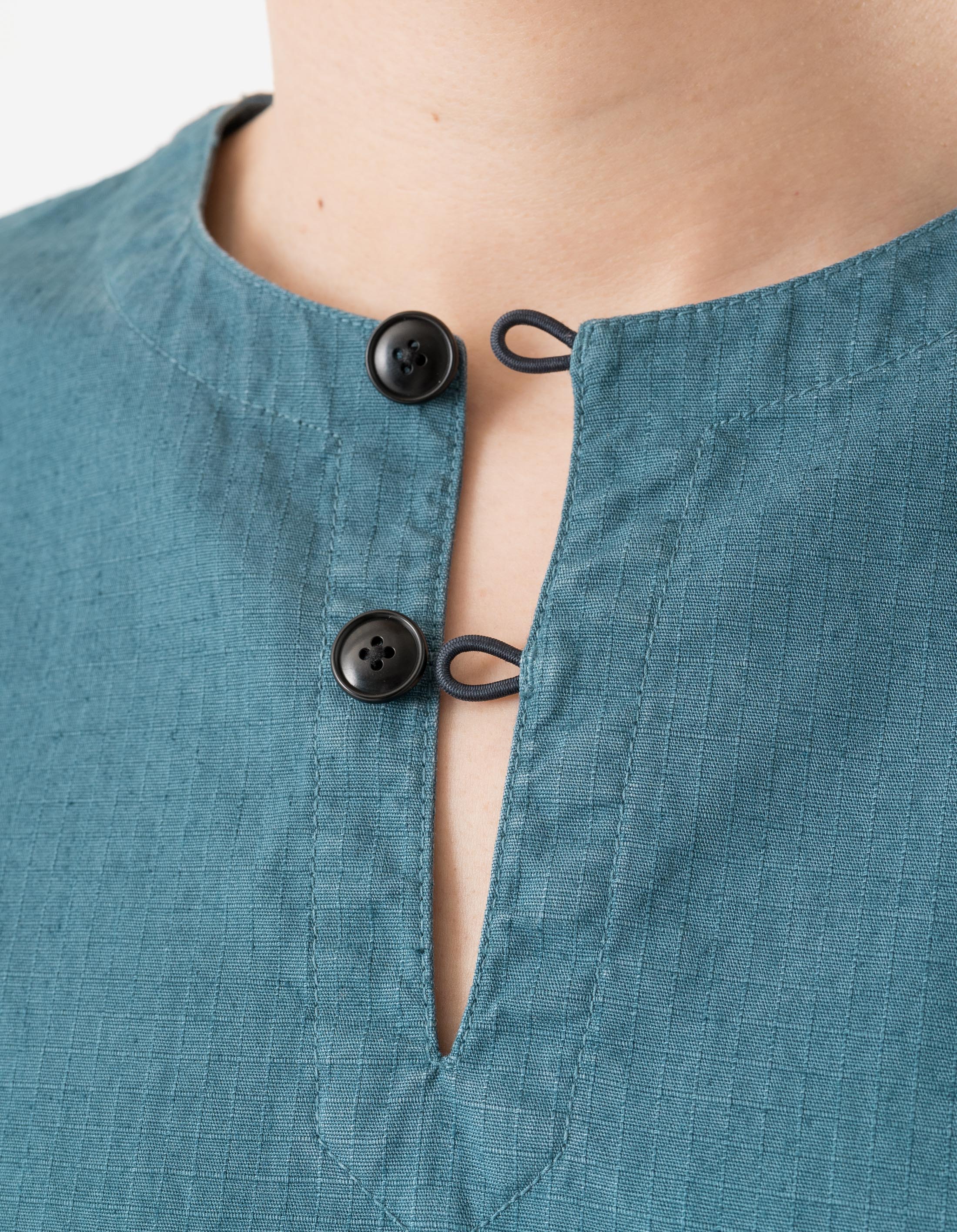7216 Hemp Ripstop Kurta Shirt Airforce Blue - Image 5