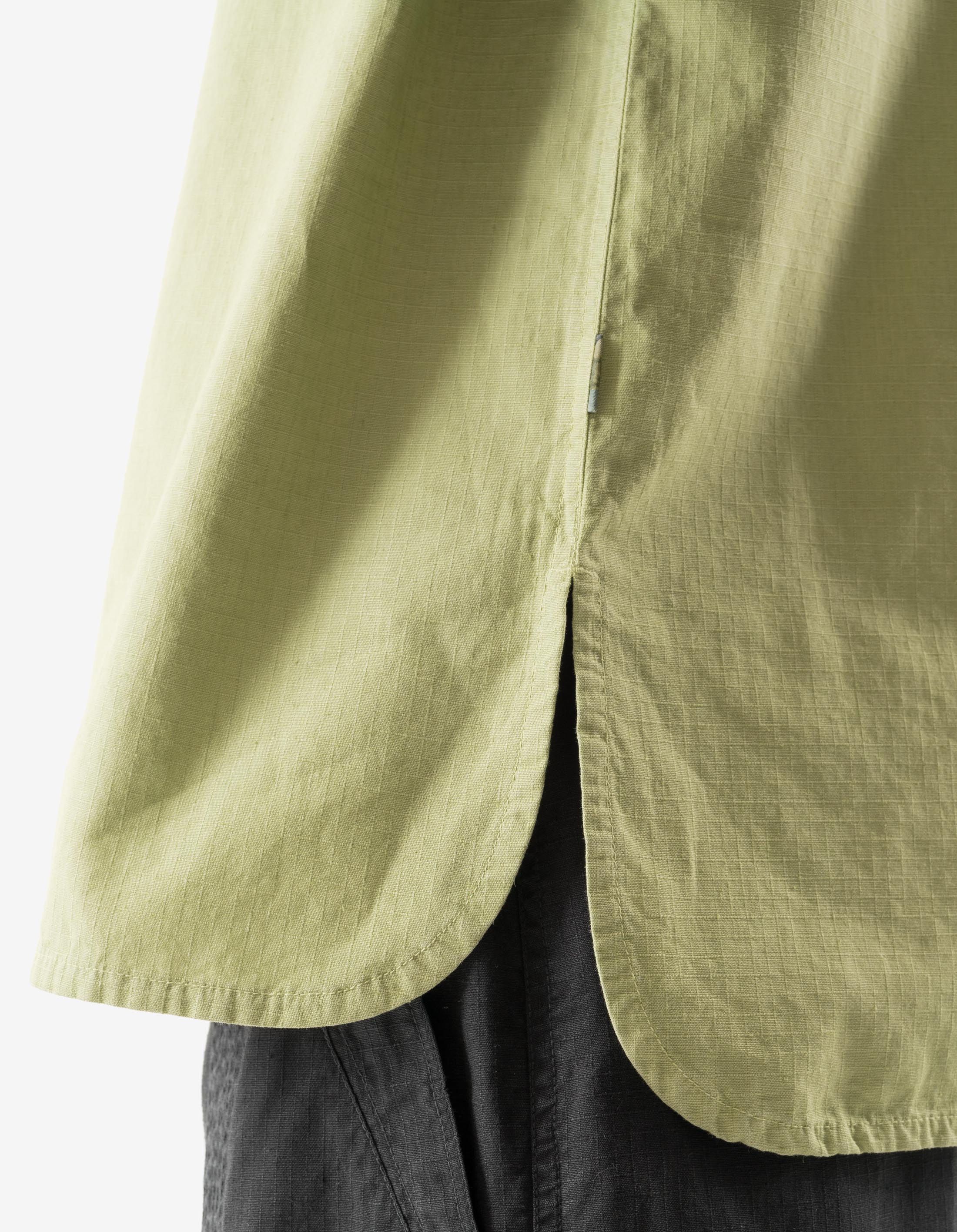 7216 Hemp Ripstop Kurta Shirt Moss Green - Image 6