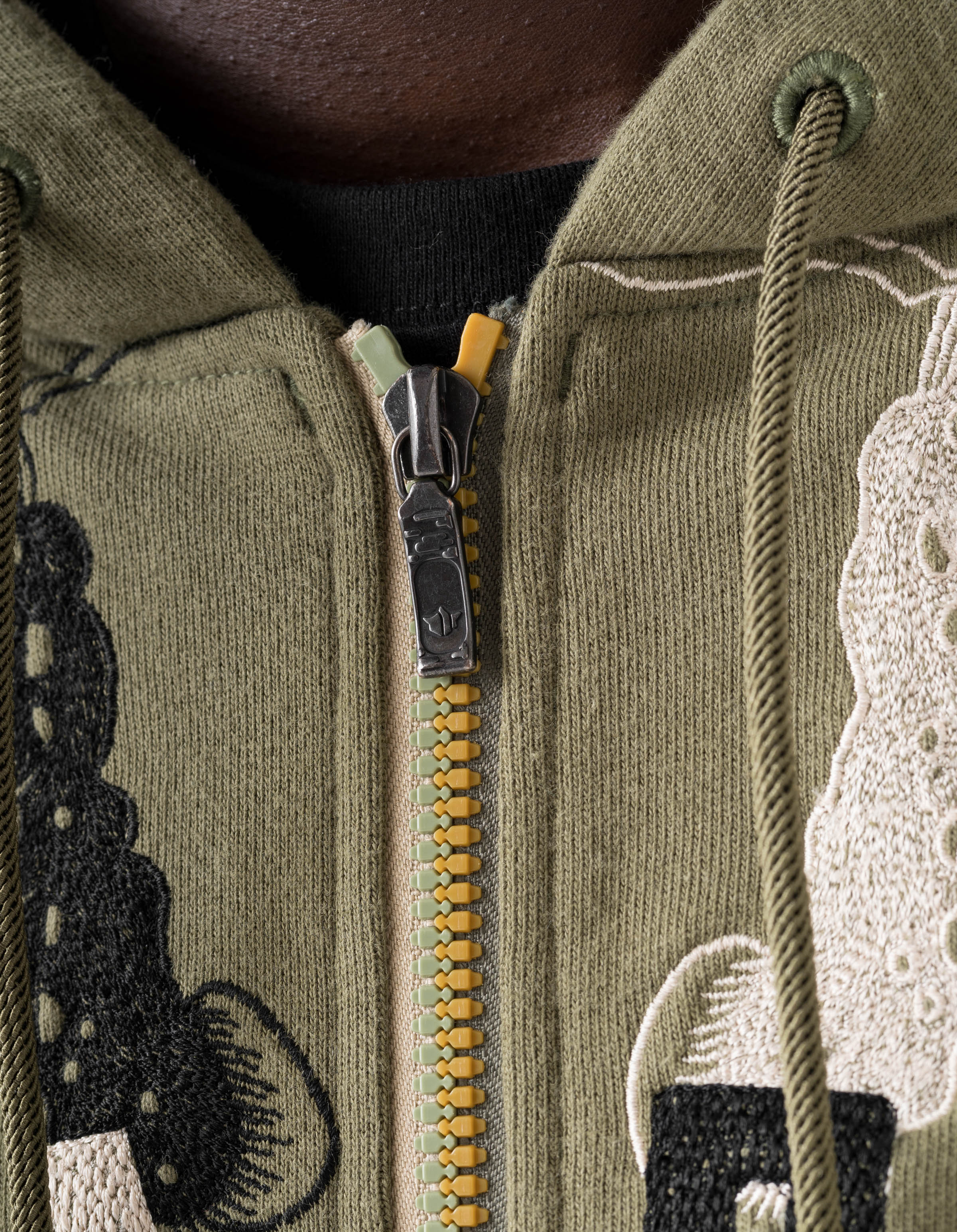 7234 Kirin Zip Through Hooded Sweat Olive OG-107F - Image 5