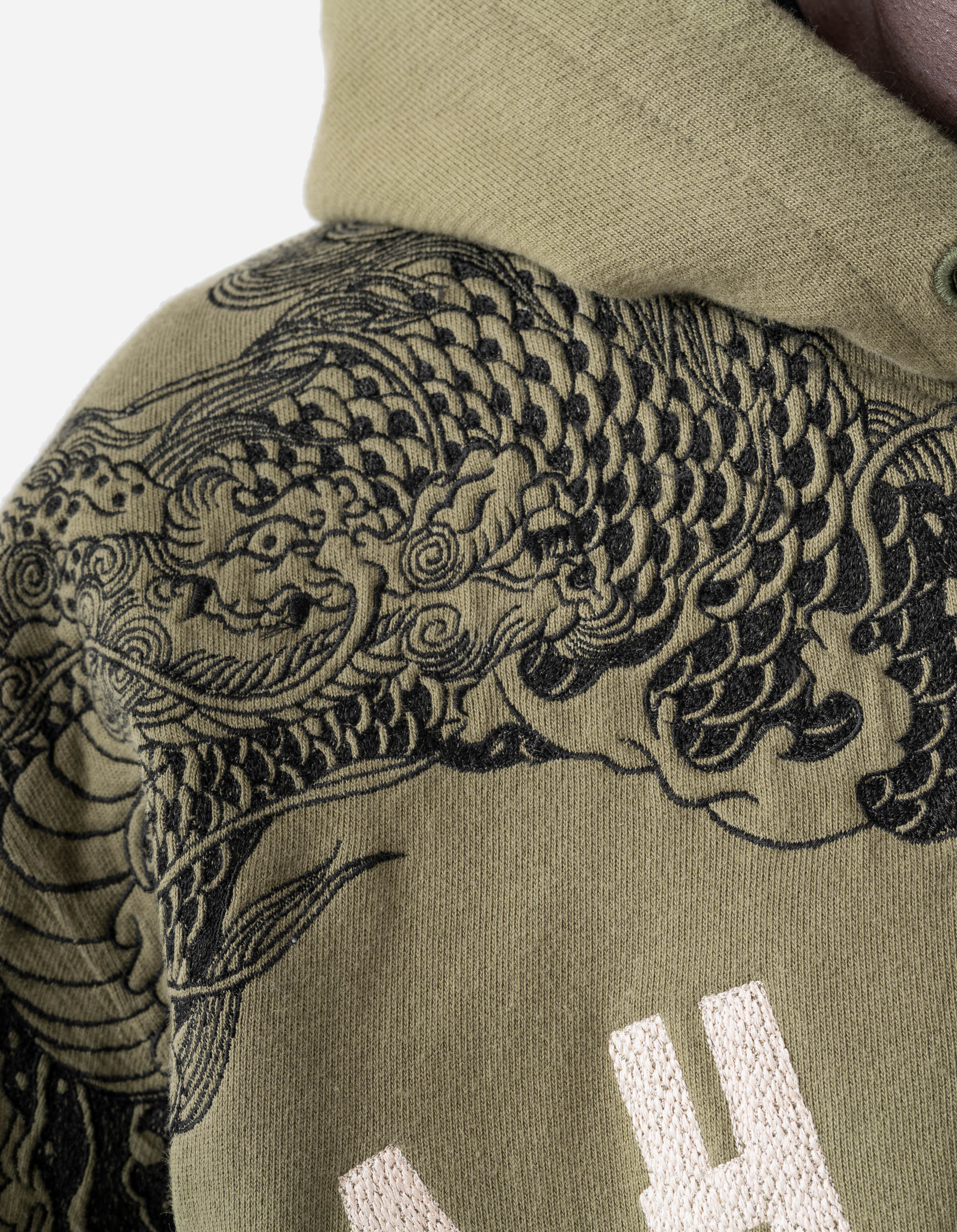 7234 Kirin Zip Through Hooded Sweat Olive OG-107F - Image 6