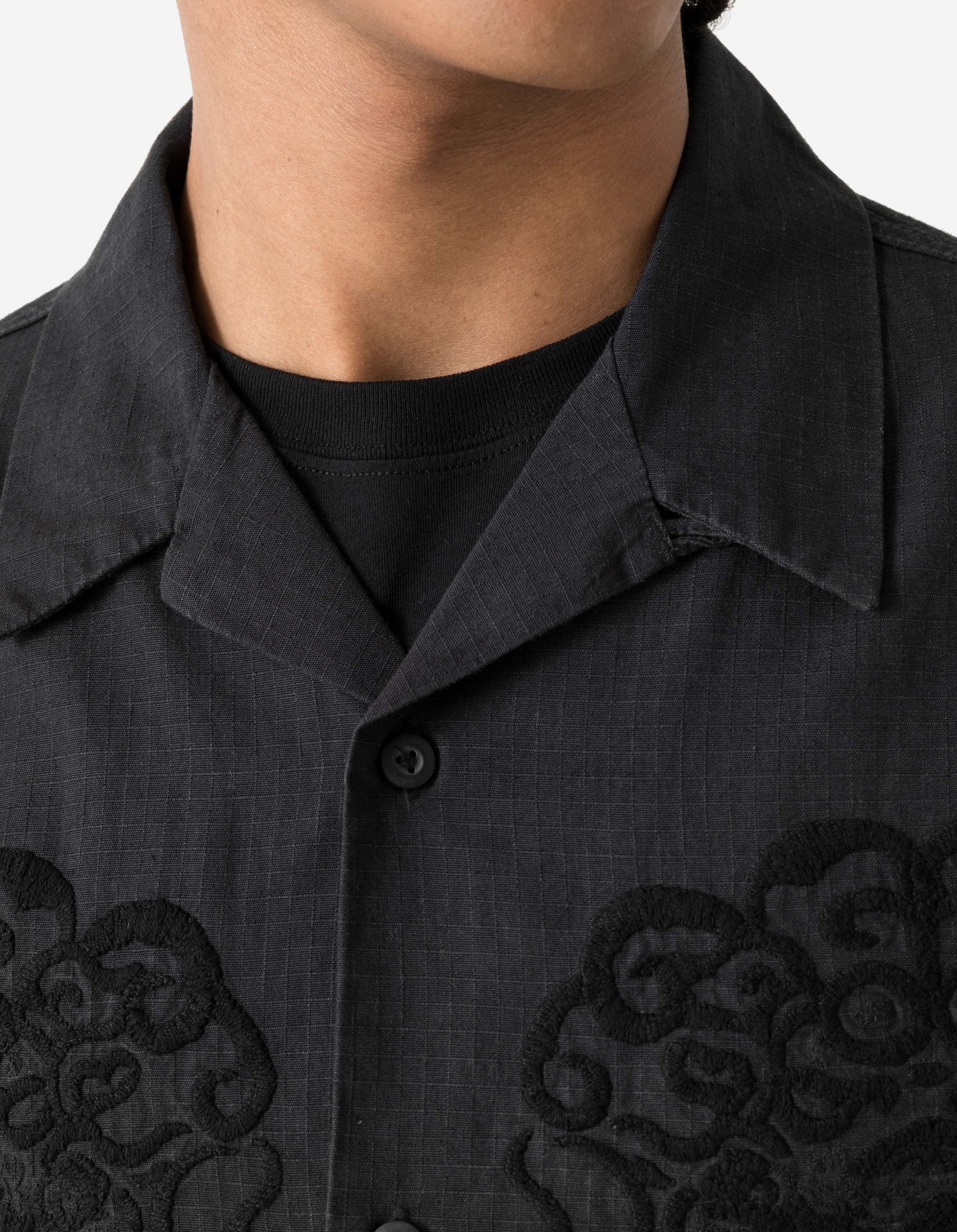 7236 Papel Picado Camp Collar Shirt Black - Image 4