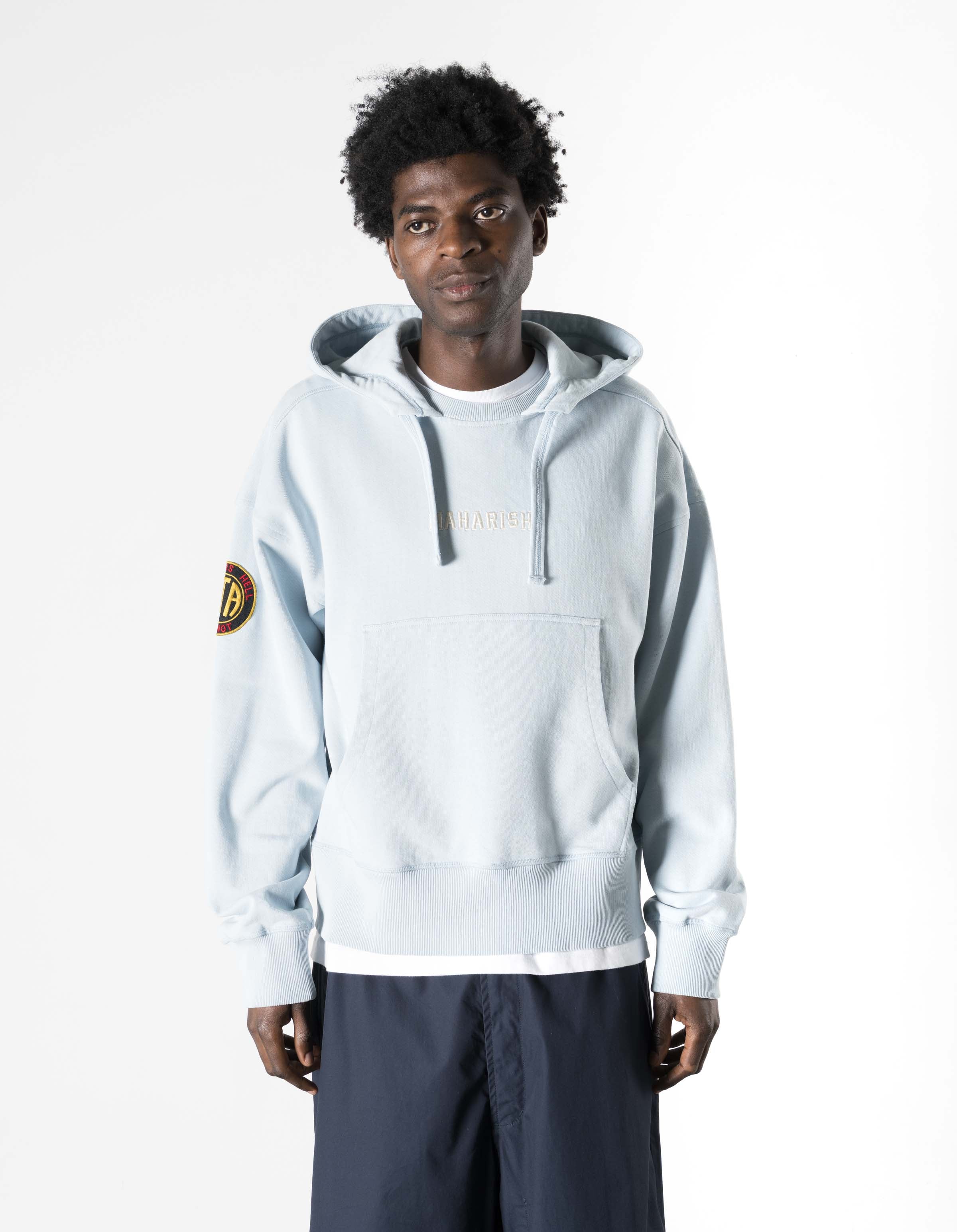 7244 Temple M Vintage Hooded Sweat Light Blue - Image 3