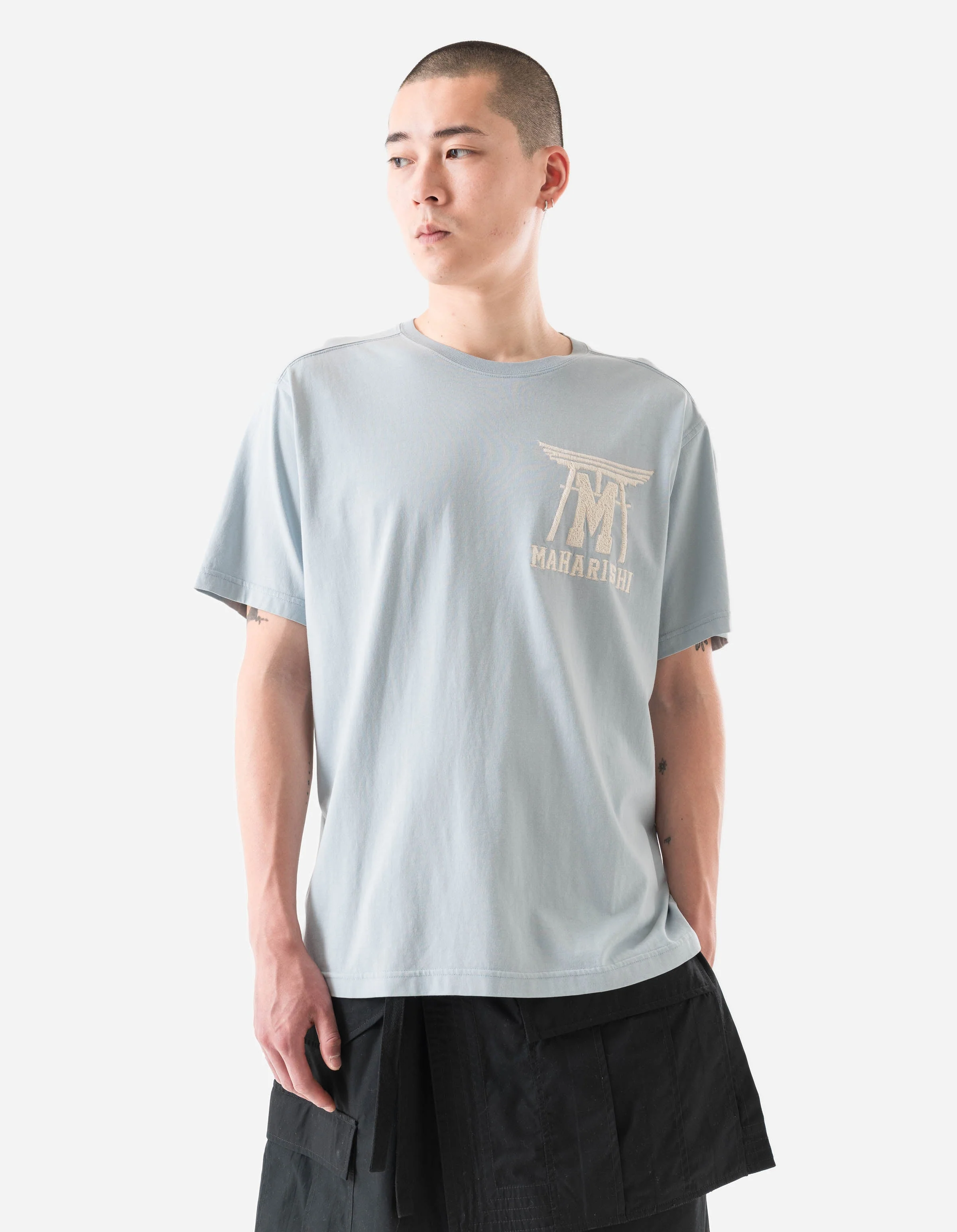 7260 Temple M Vintage S/S T-Shirt Light Blue - Image 2