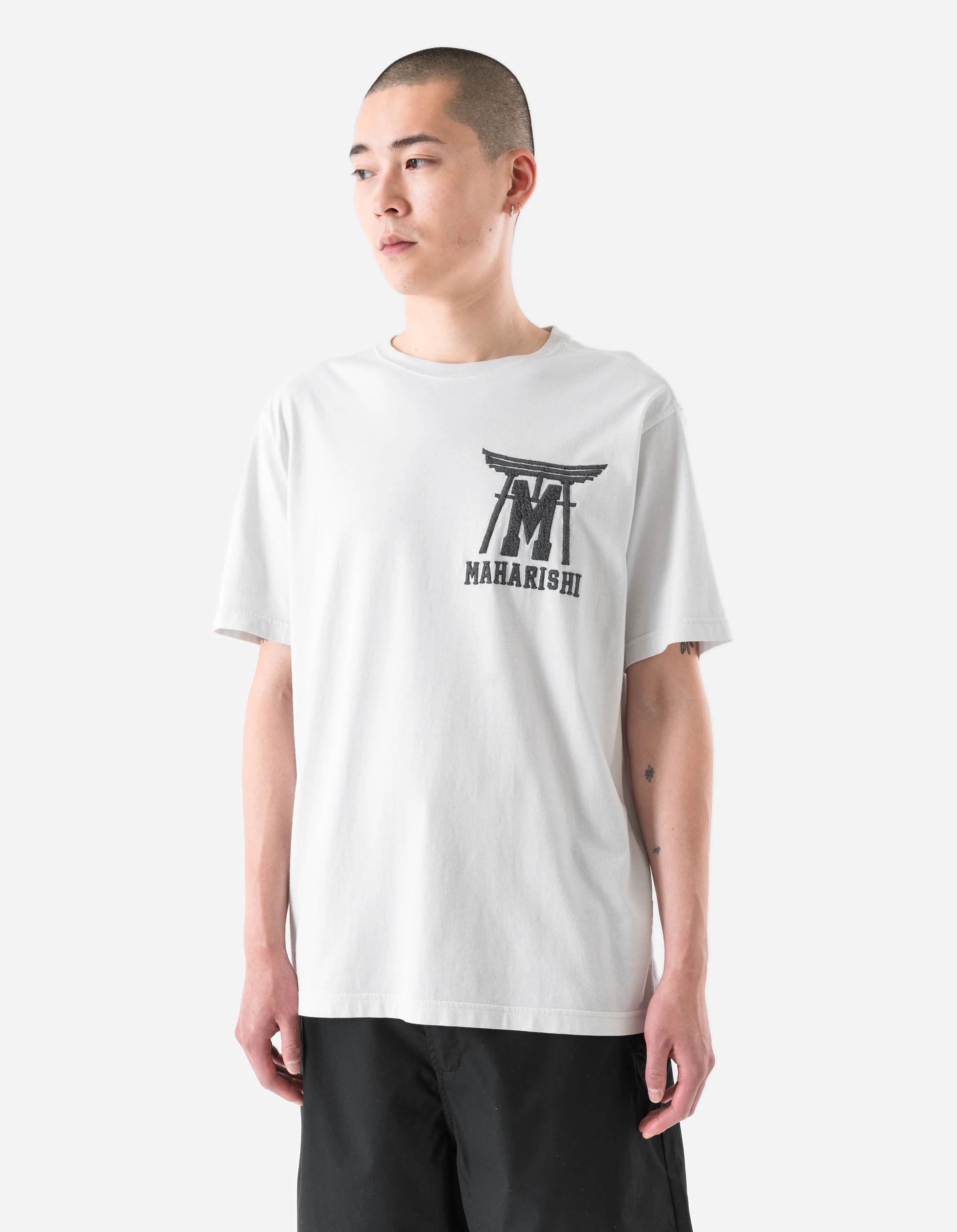 7260 Temple M Vintage S/S T-Shirt White - Image 2