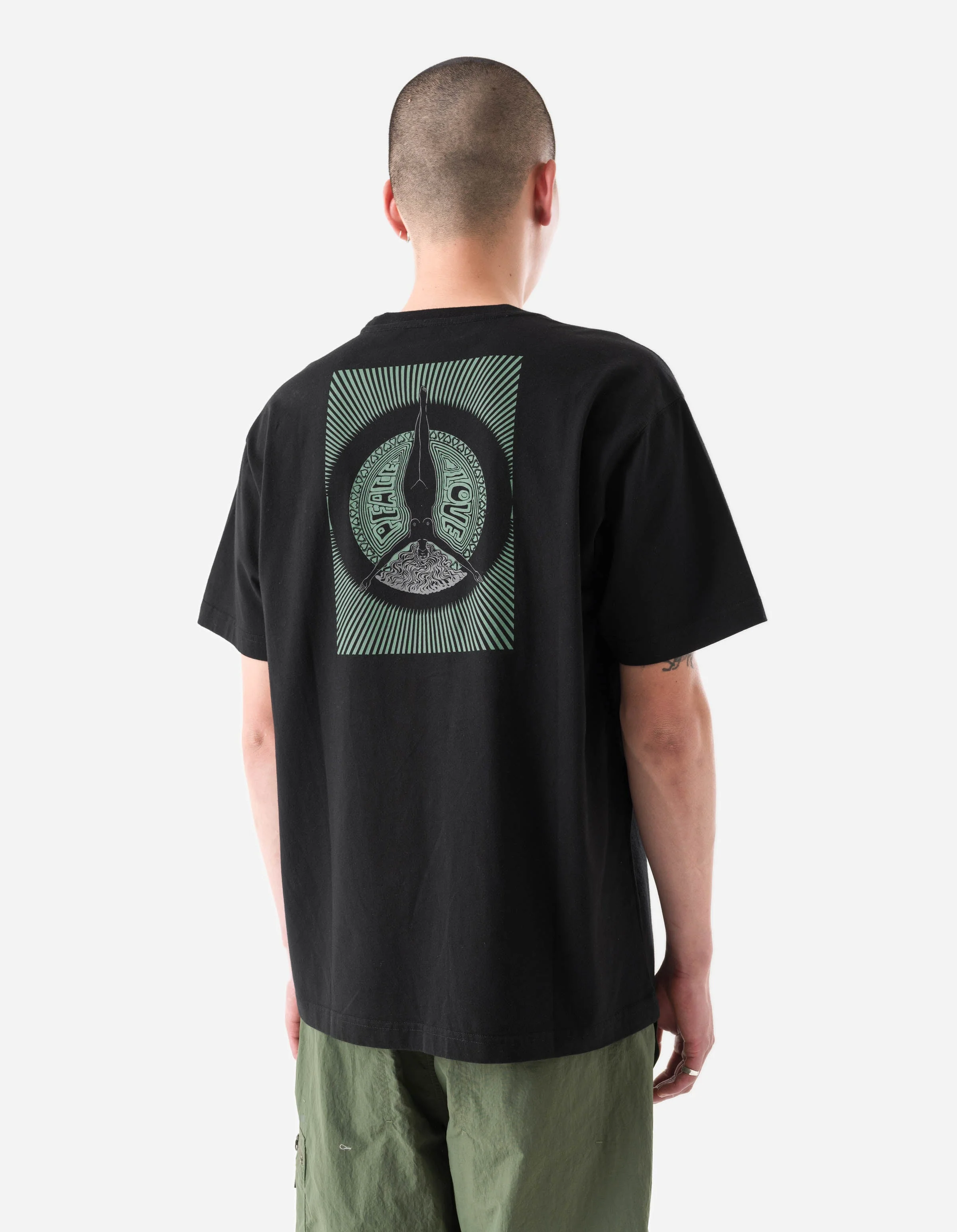 7261 Peace & Love Press S/S T-Shirt Black - Image 4