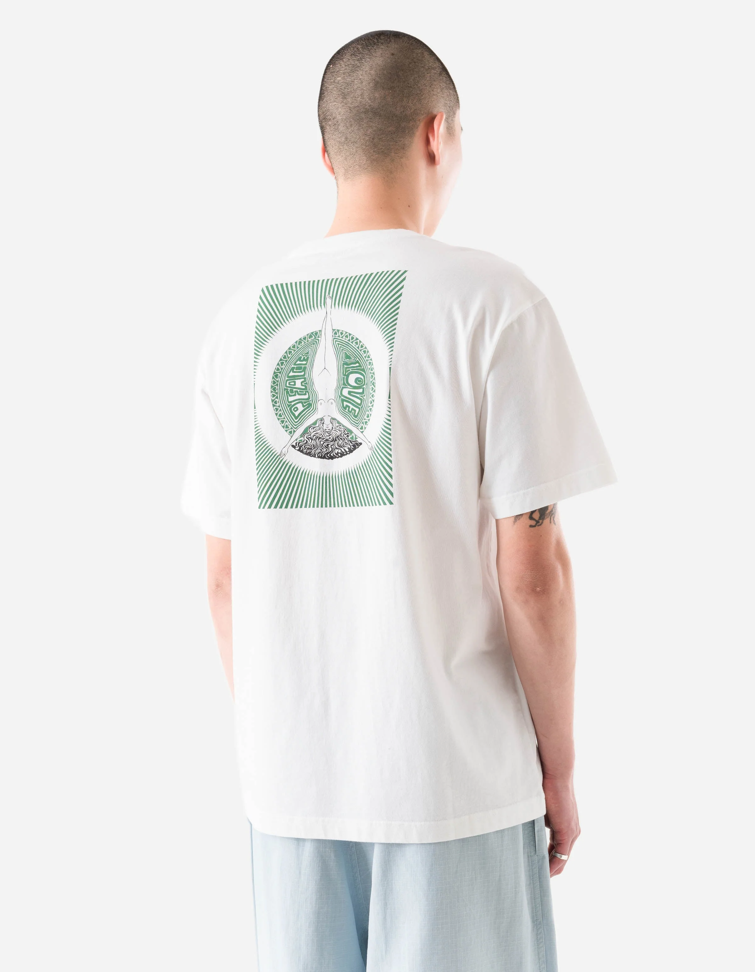 7261 Peace & Love Press S/S T-shirt White - Image 3