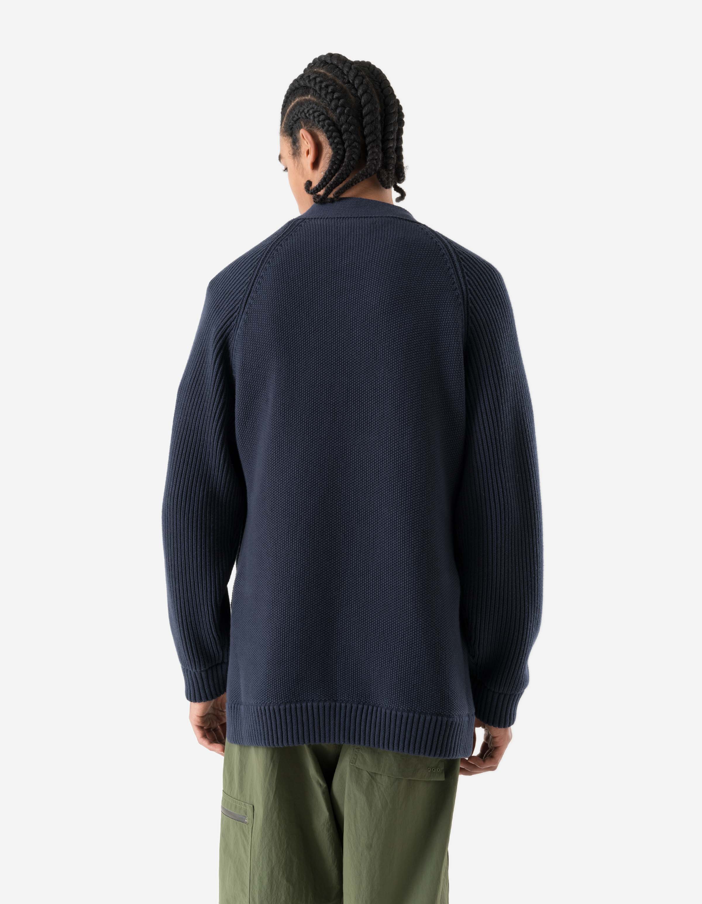 7272 Maharishi Knitted Kimono Navy - Image 3
