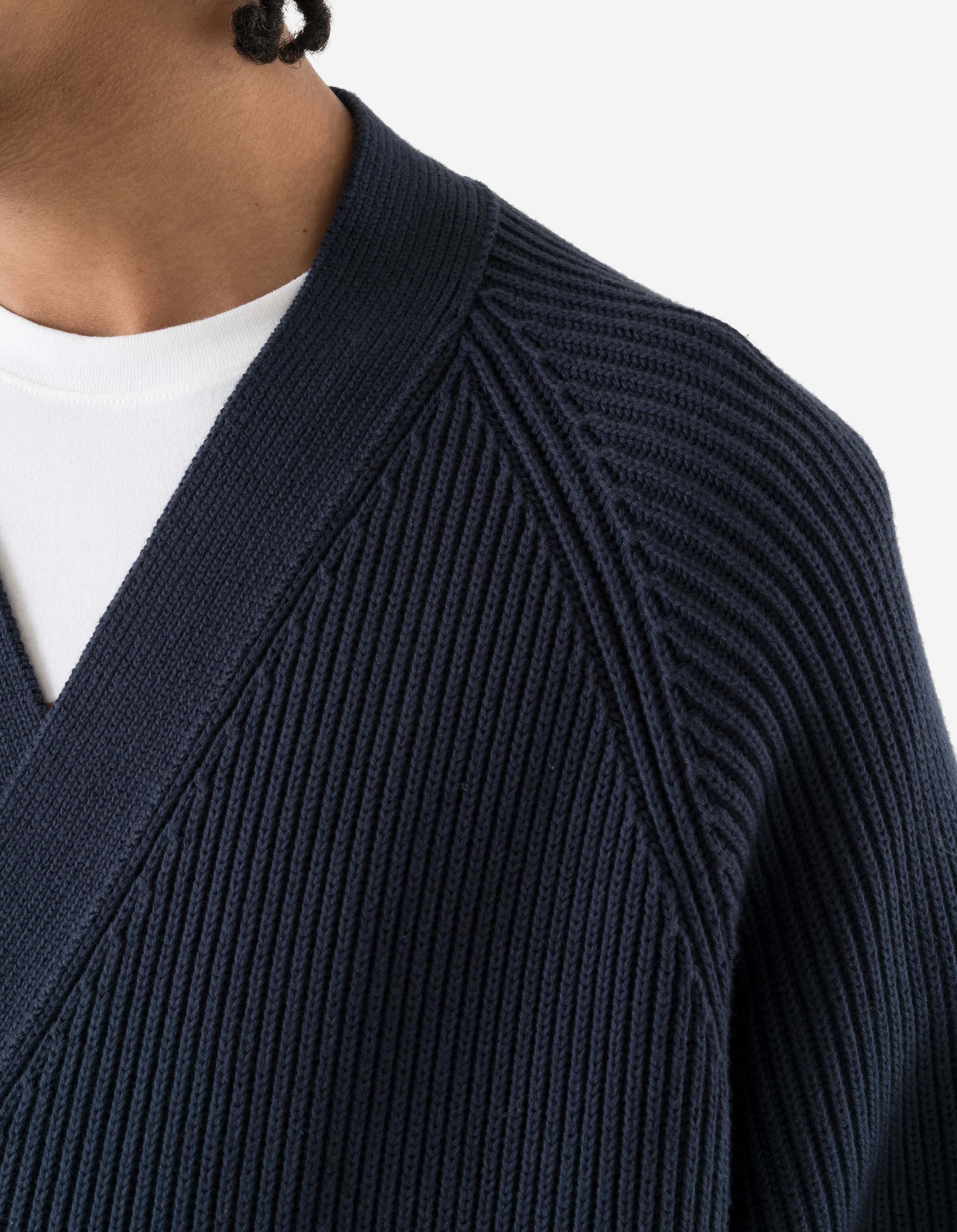 7272 Maharishi Knitted Kimono Navy - Image 5