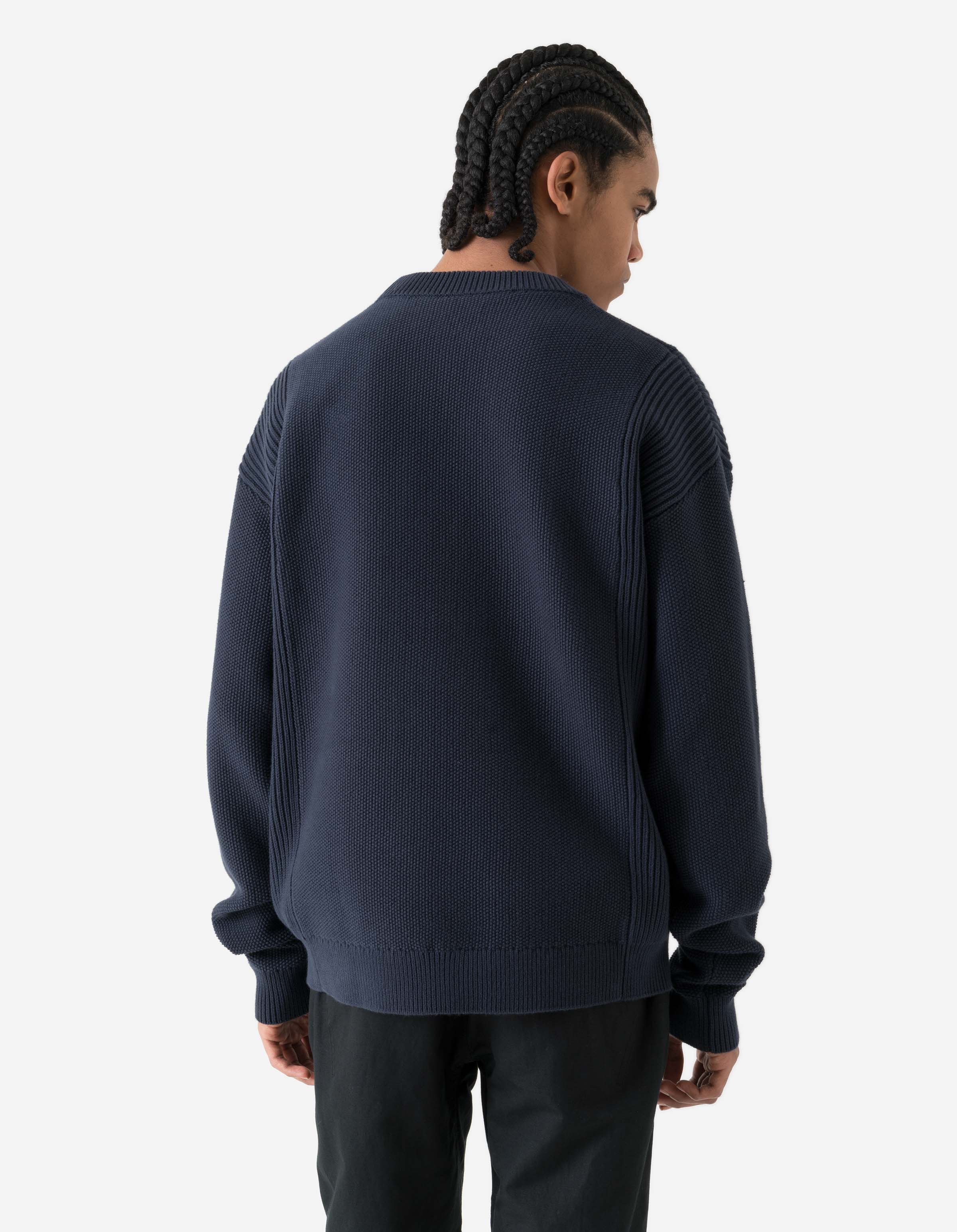 7273 Maharishi Knitted Crew Navy - Image 3