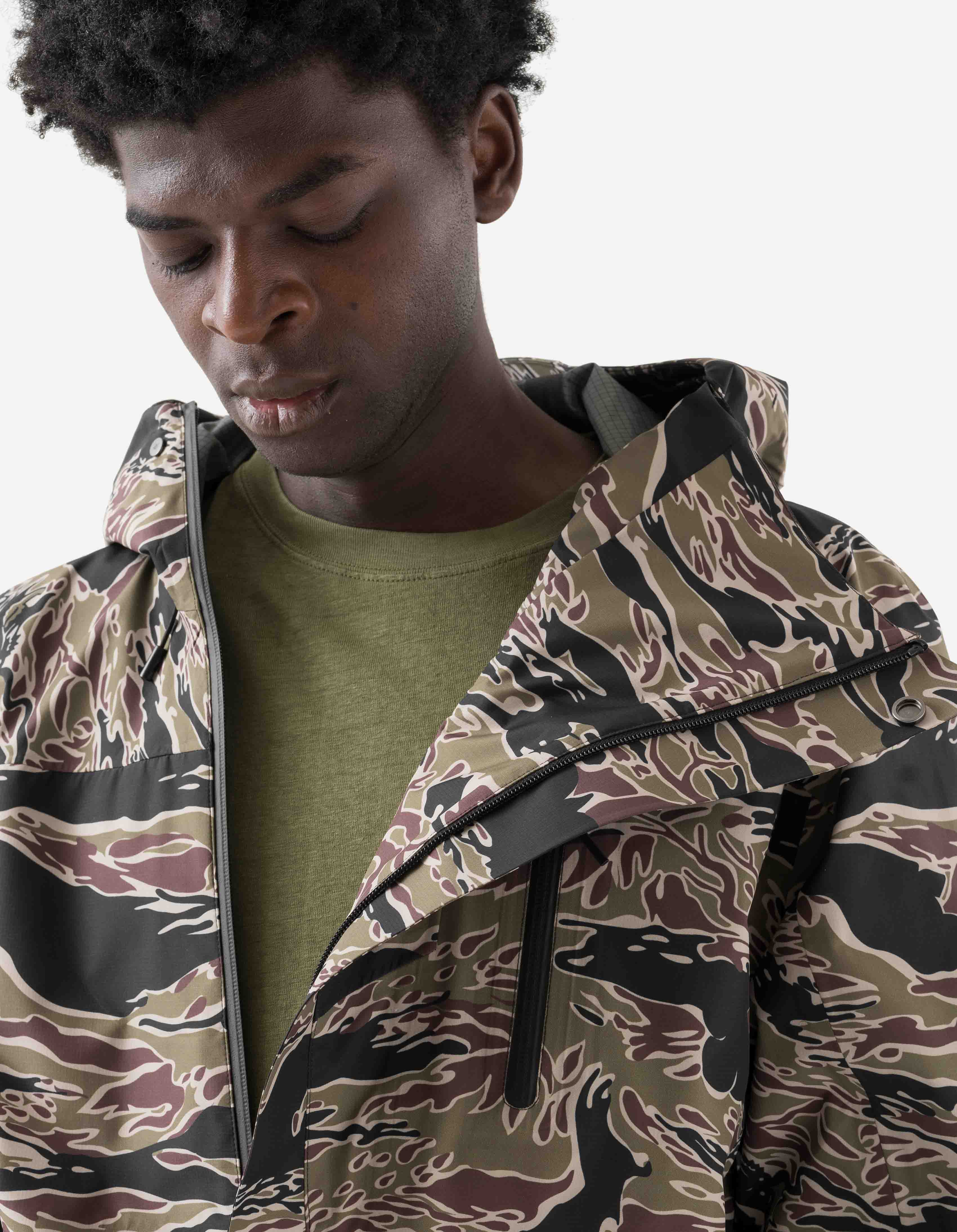 7274 Bonsai Tigerstripe Asym Parka Woodland - Image 5