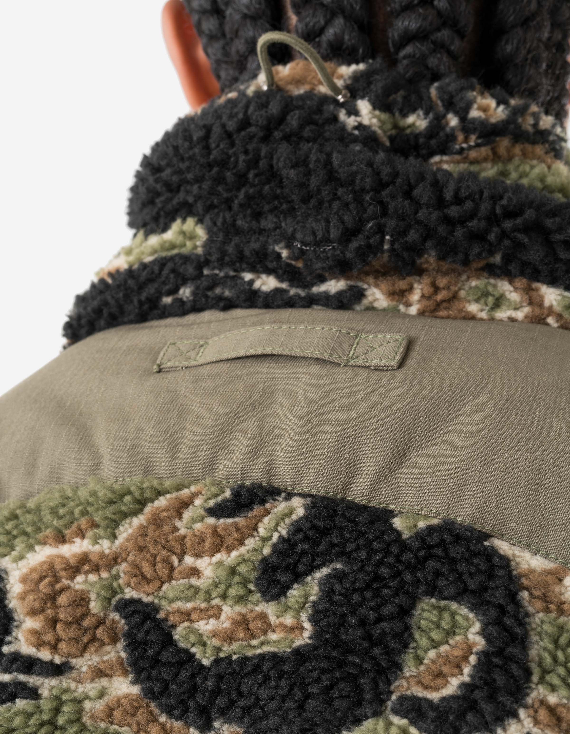 7275 Camo Asym Sherpa Fleece Jacket Mint Gold - Image 10