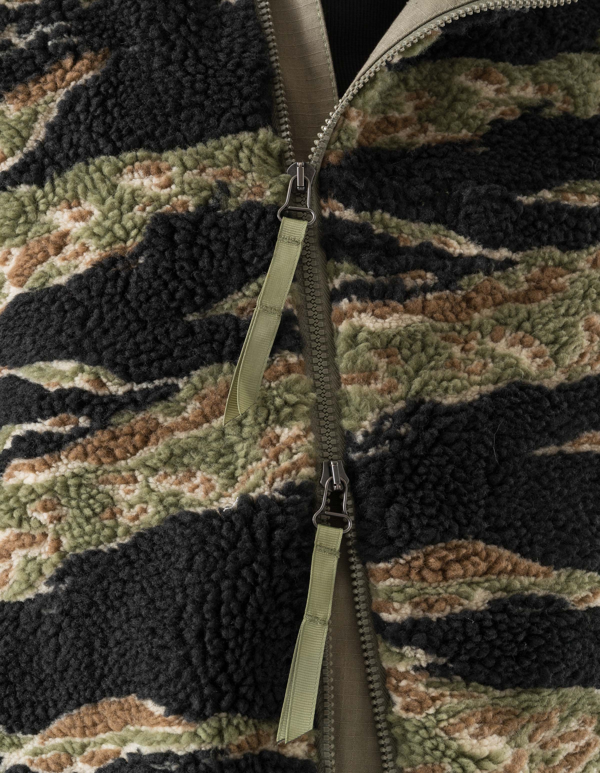 7275 Camo Asym Sherpa Fleece Jacket Mint Gold - Image 11