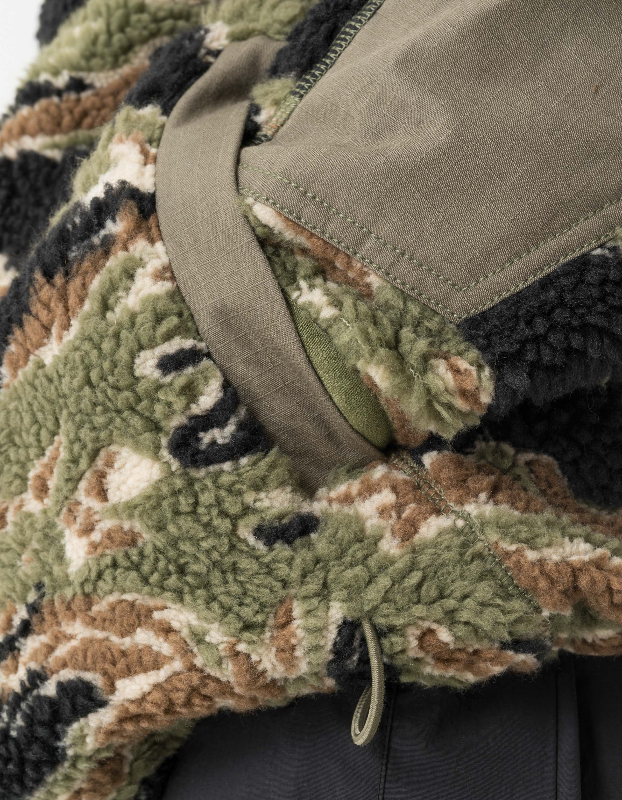 7275 Camo Asym Sherpa Fleece Jacket Mint Gold - Image 12