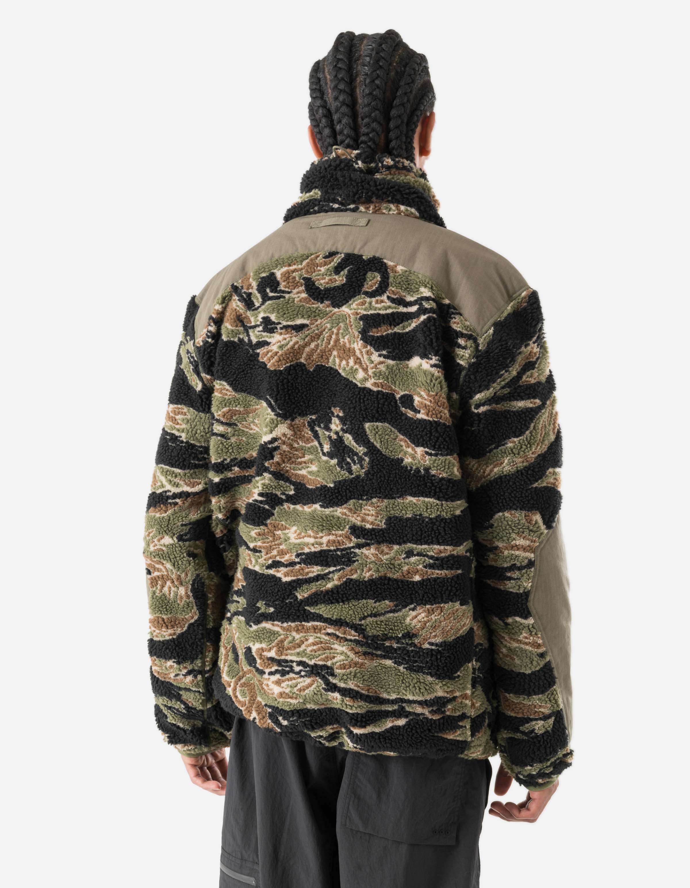 7275 Camo Asym Sherpa Fleece Jacket Mint Gold - Image 13