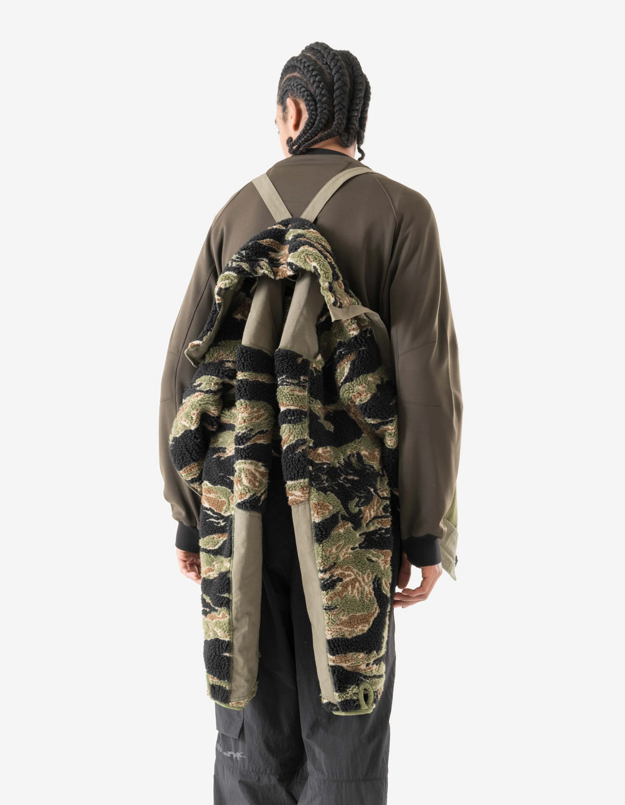 7275 Camo Asym Sherpa Fleece Jacket Mint Gold - Image 8